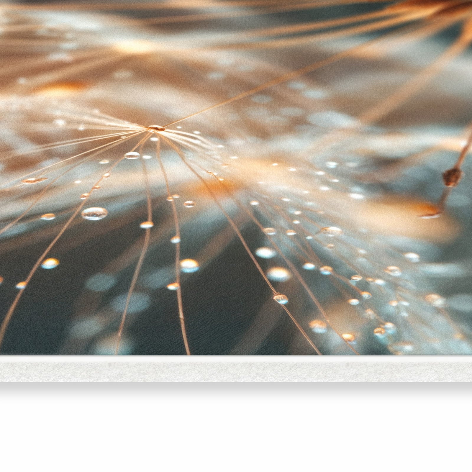 Geräuschdämpfender rutschfester Küchenläufer mit Motiv Pusteblumenperlen in seitlicher Ansicht