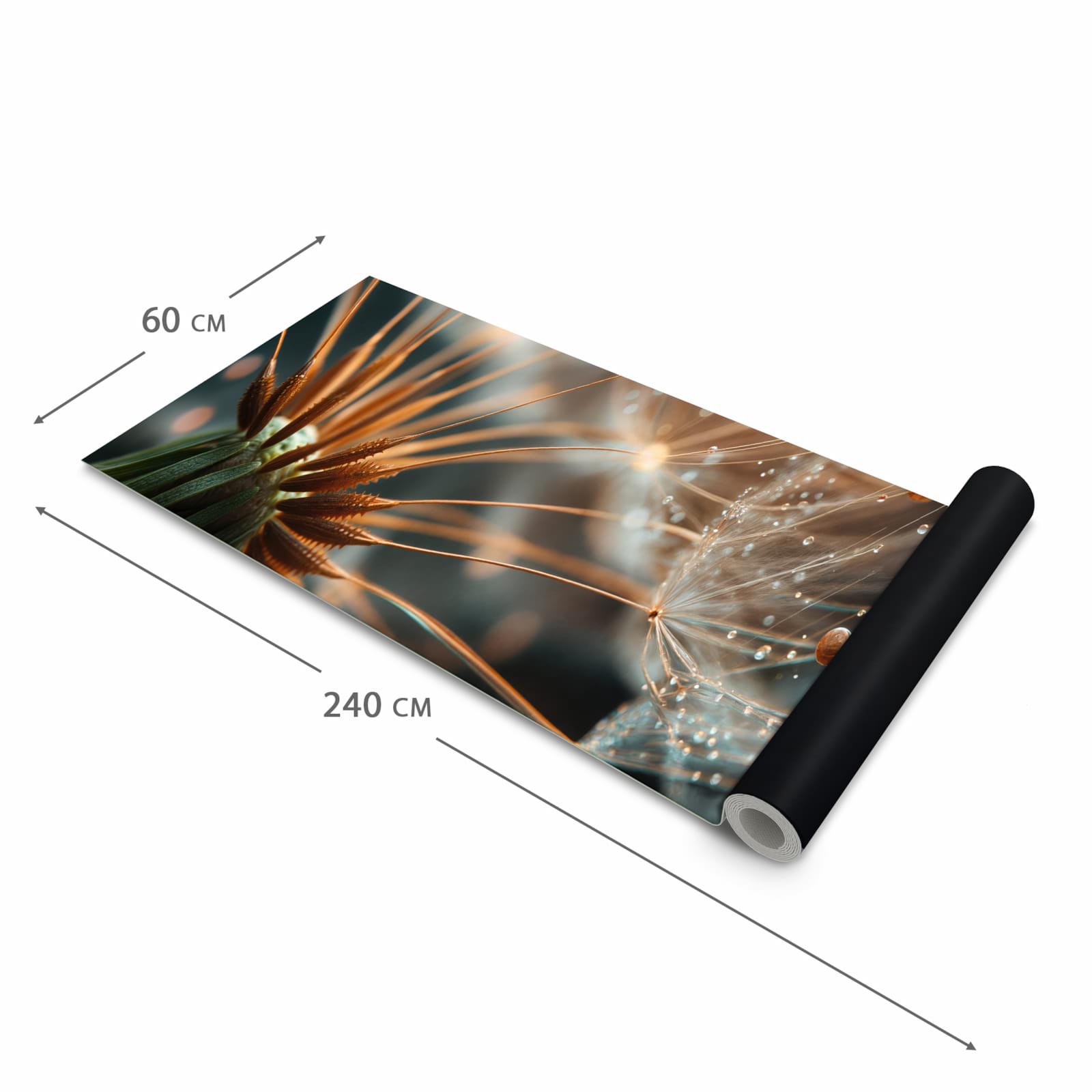 Komfortabler Küchenteppich mit Motiv Pusteblumenperlen in der Grösse 60x180 cm