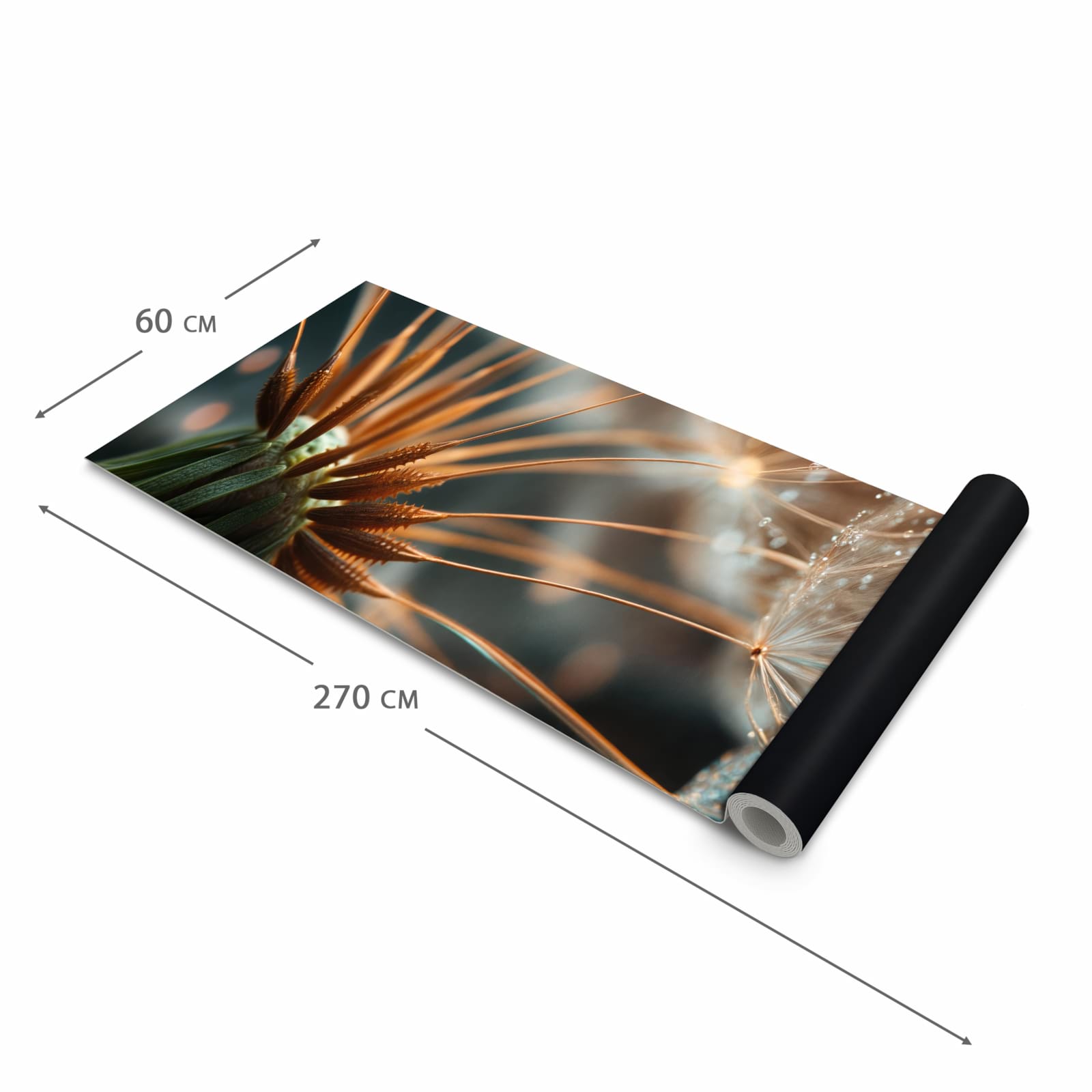 Wasserabweisender Läufer für die Küche mit Motiv Pusteblumenperlen in der Grösse 60x180 cm