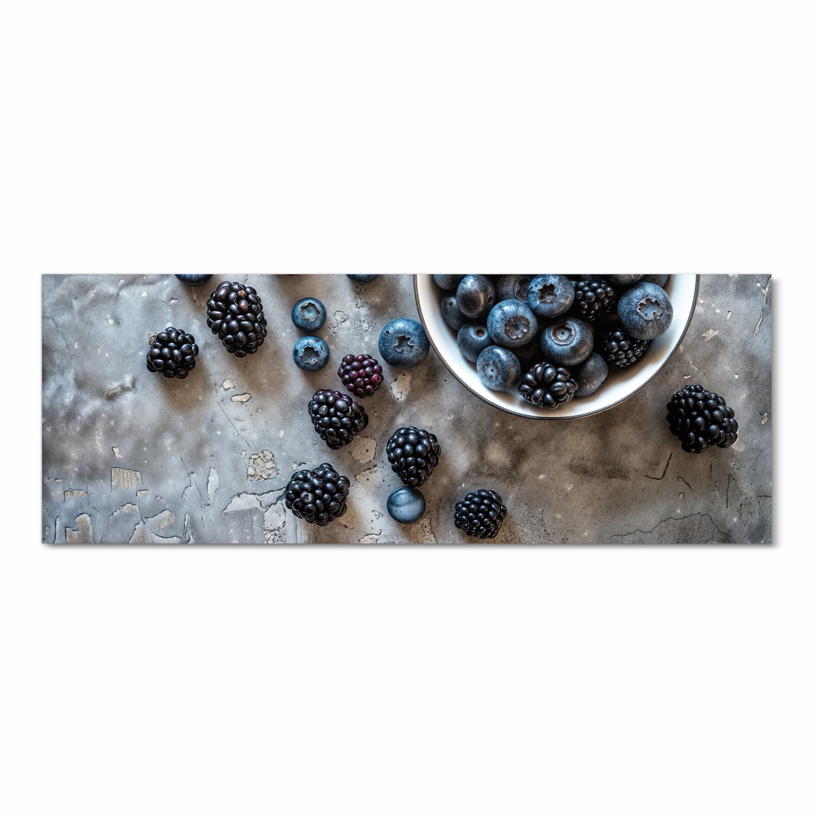 Geräuschdämpfender Bodenläufer mit Motiv Heidelbeeren Brombeeren in Frontansicht