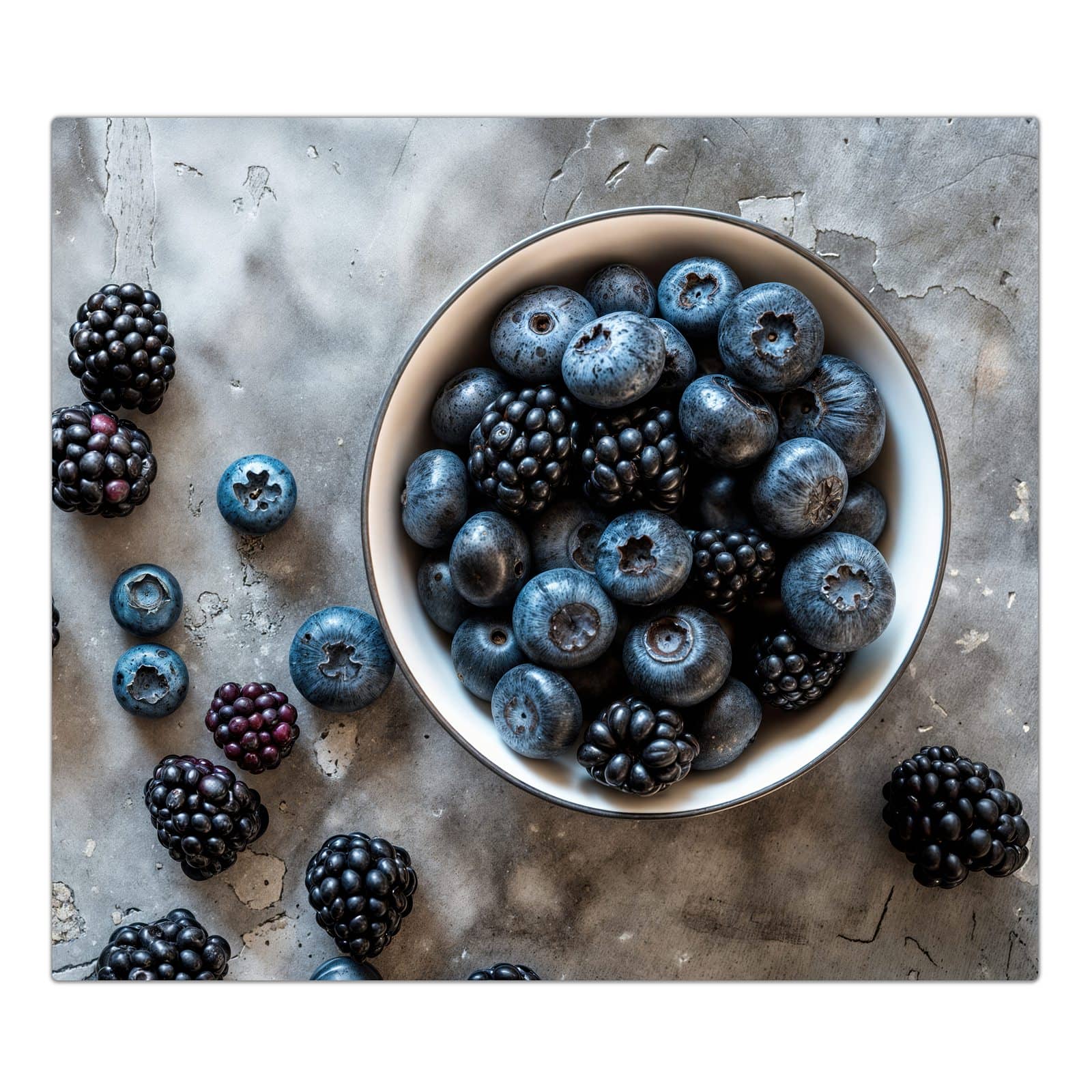 1-teilige Glasabdeckplatte für Ceranfeld mit Heidelbeeren Brombeeren-Motiv in der Frontansicht #grösse_1-Teilig (60x52cm)