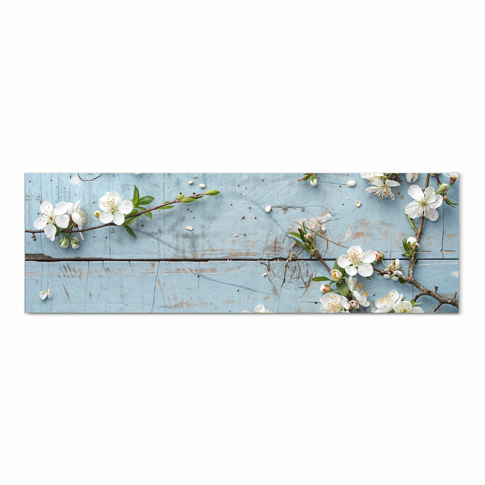 Küchenteppich mit Motiv Frühlingszweige in Frontansicht für angenehme Haptik