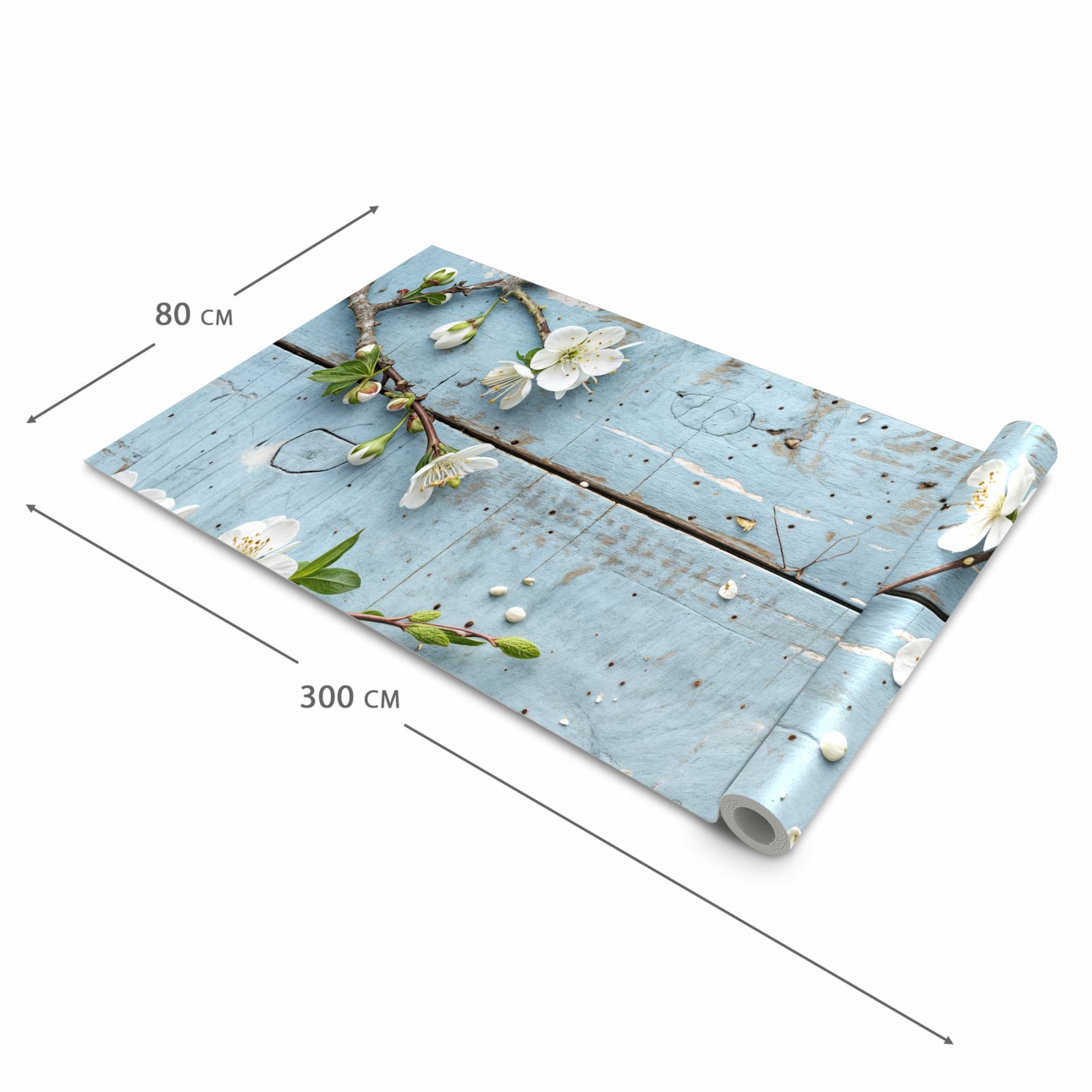 Zeitsparender Bodenläufer Teppich mit Motiv Frühlingszweige in der Grösse 60x150 cm