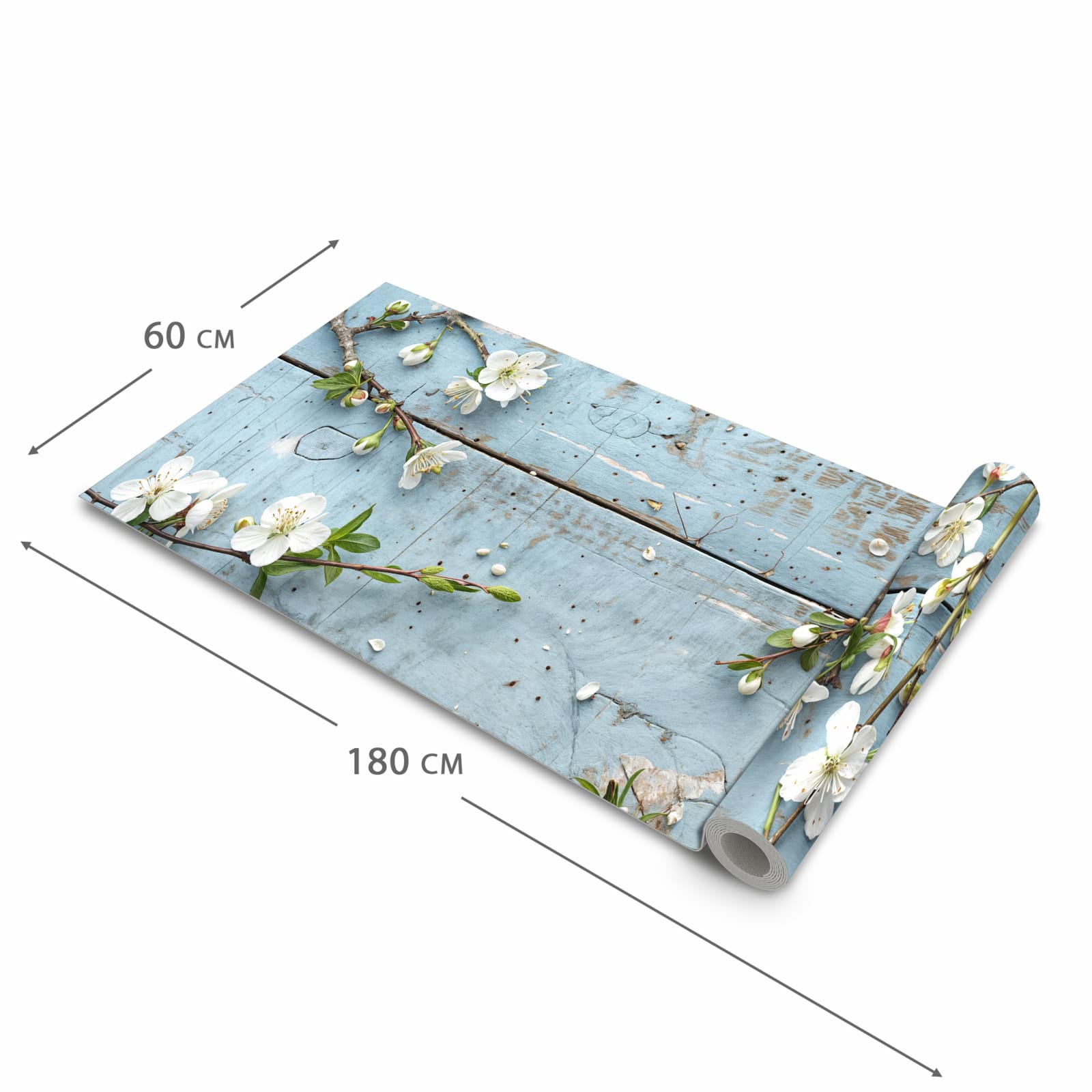 Rutschfester Läufer für Flur mit Motiv Frühlingszweige in der Grösse 60x150 cm