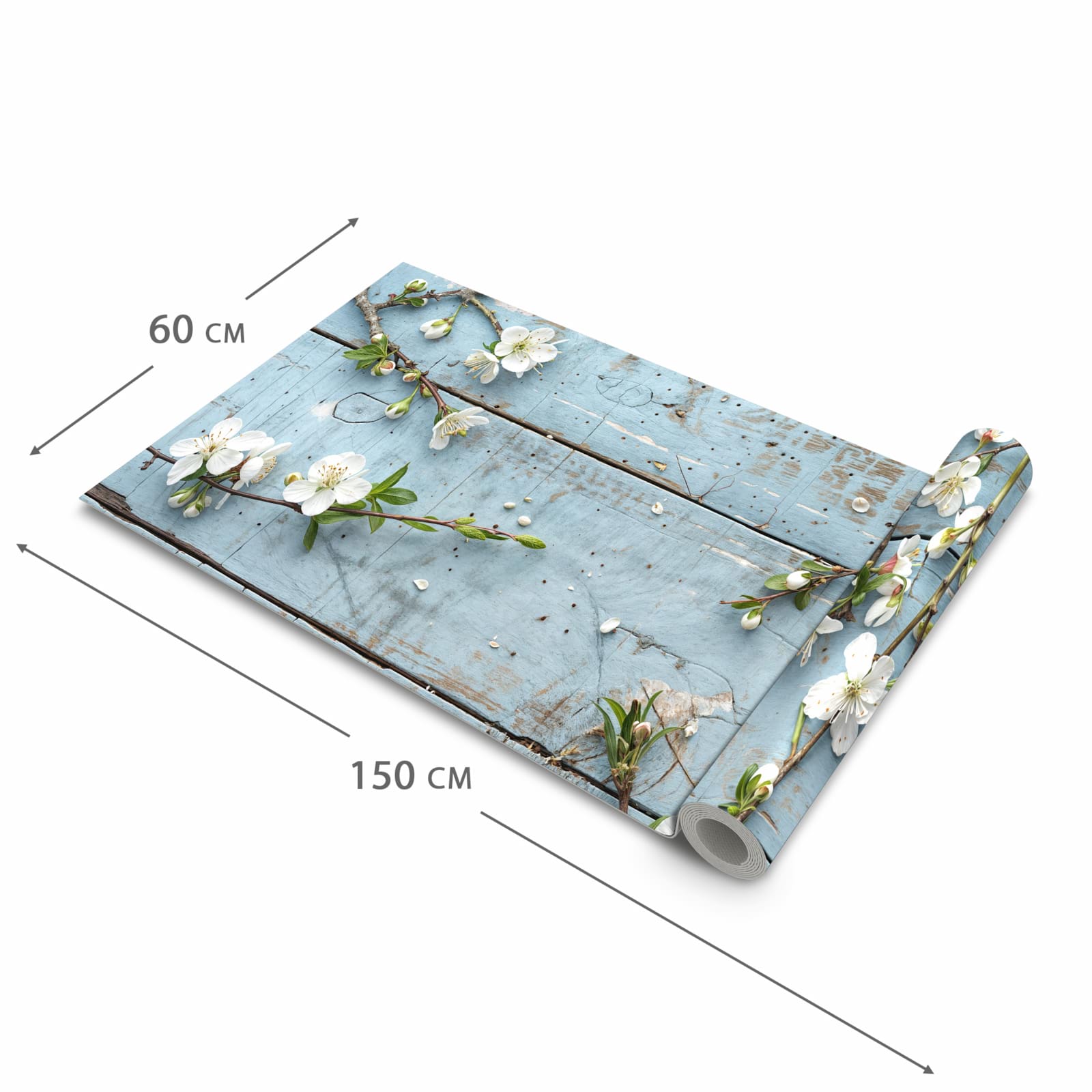 Langlebiger Läufer Eingangsbereich mit Motiv Frühlingszweige in der Grösse 60x150 cm