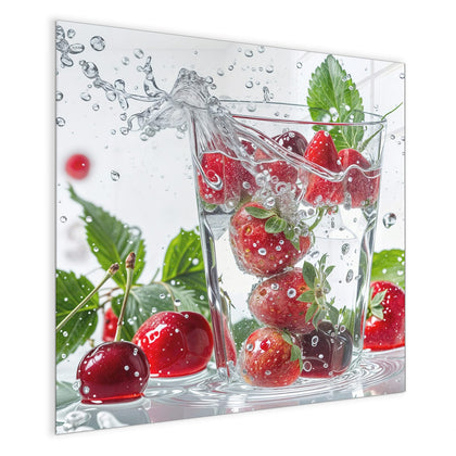 Magnettafel mit dem Motiv Erdbeeren und Kirschen