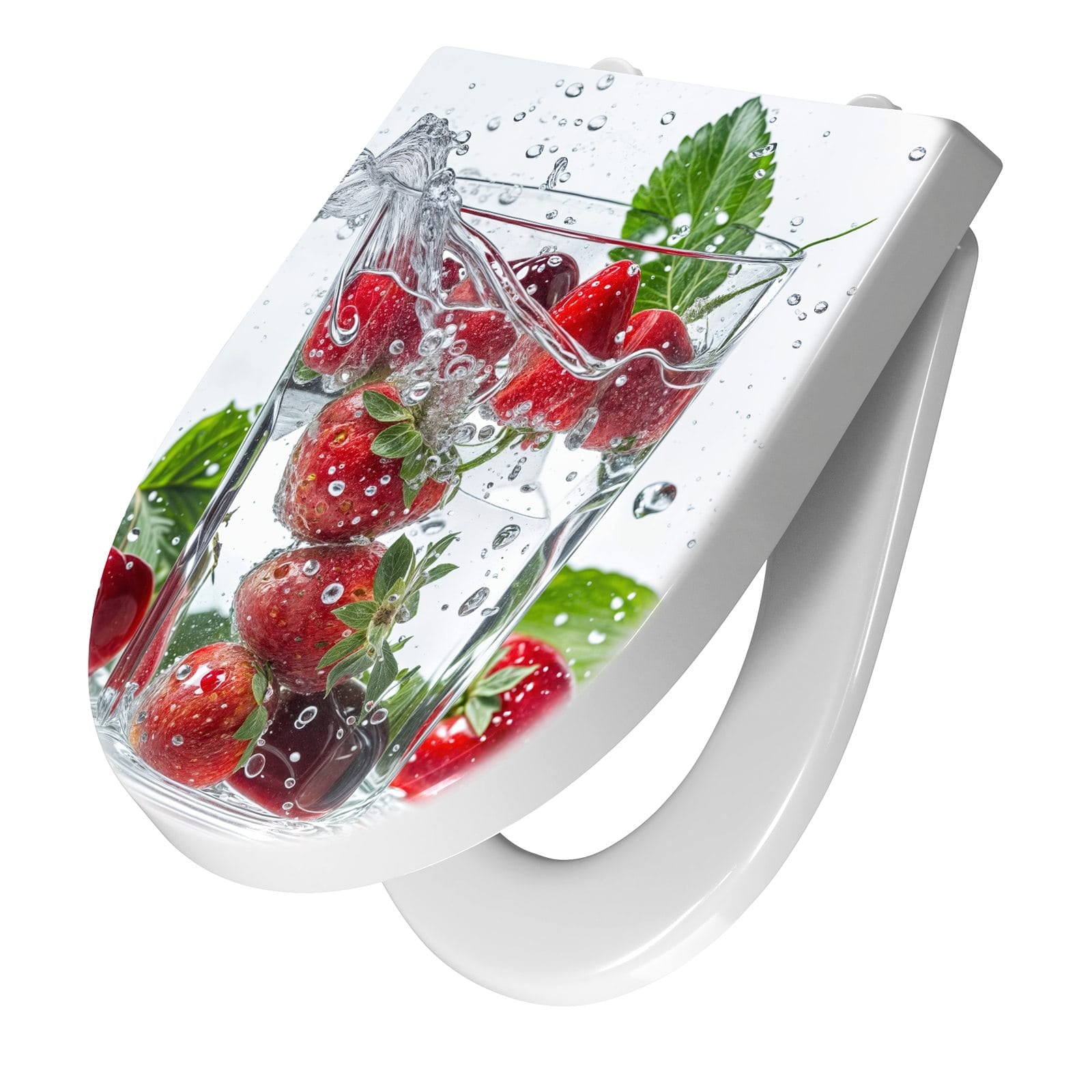 WC-Sitz mit Absenkautomatik Erdbeeren und Kirschen