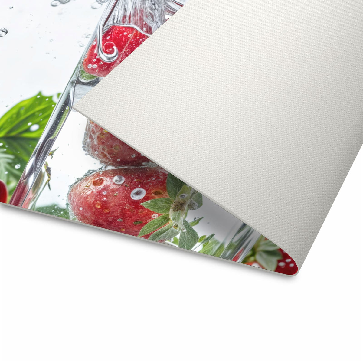 Schmutzabweisender Bodenläufer mit Motiv Erdbeeren und Kirschen in der Unterseite