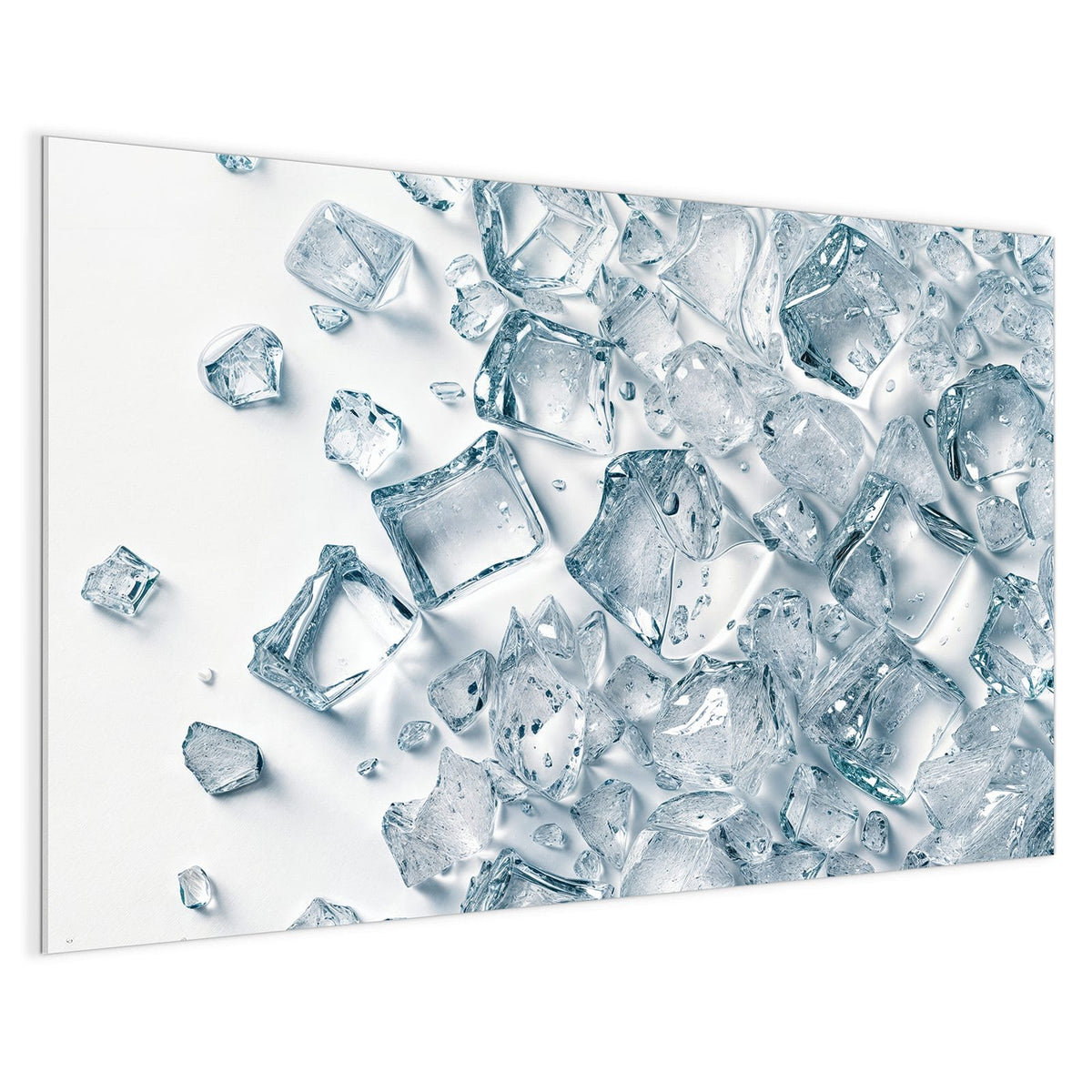 4 mm Glas statt lackiertem Blech – Magnettafel - Verstreute Eiswürfel