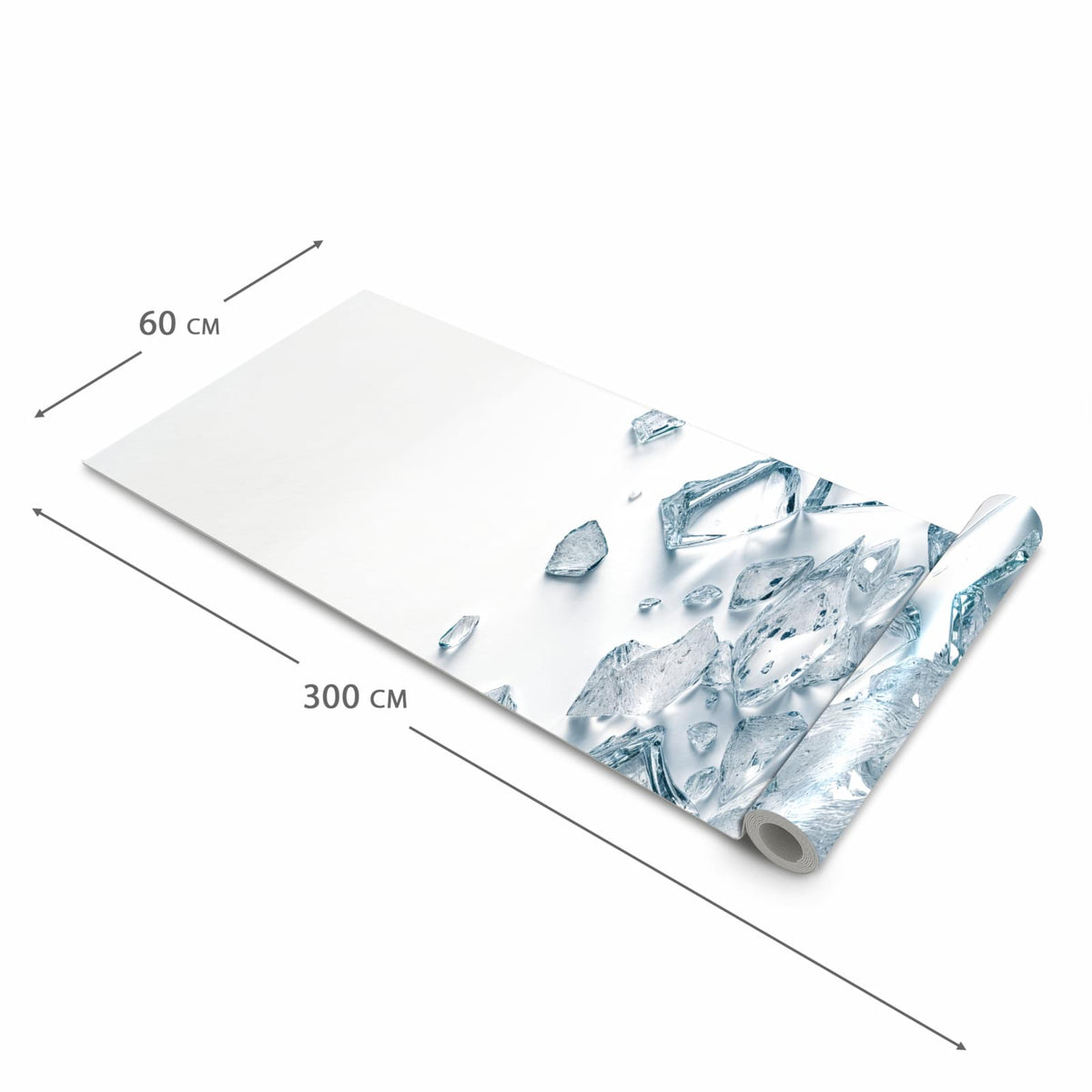 Farbbeständiger abwaschbarer Küchenläufer mit Motiv Eiswürfel Haufen in der Größe 60x120 cm