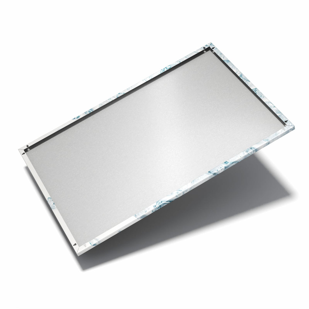 Nur 7 mm – liegt eng an der Wand – Metall Magnettafel - Verstreute Eiswürfel