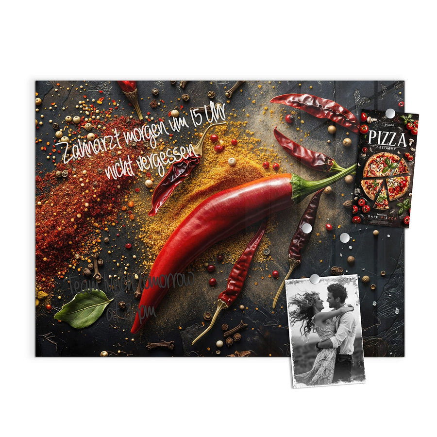 Maße Magnettafel - Chili mit Gewürzen