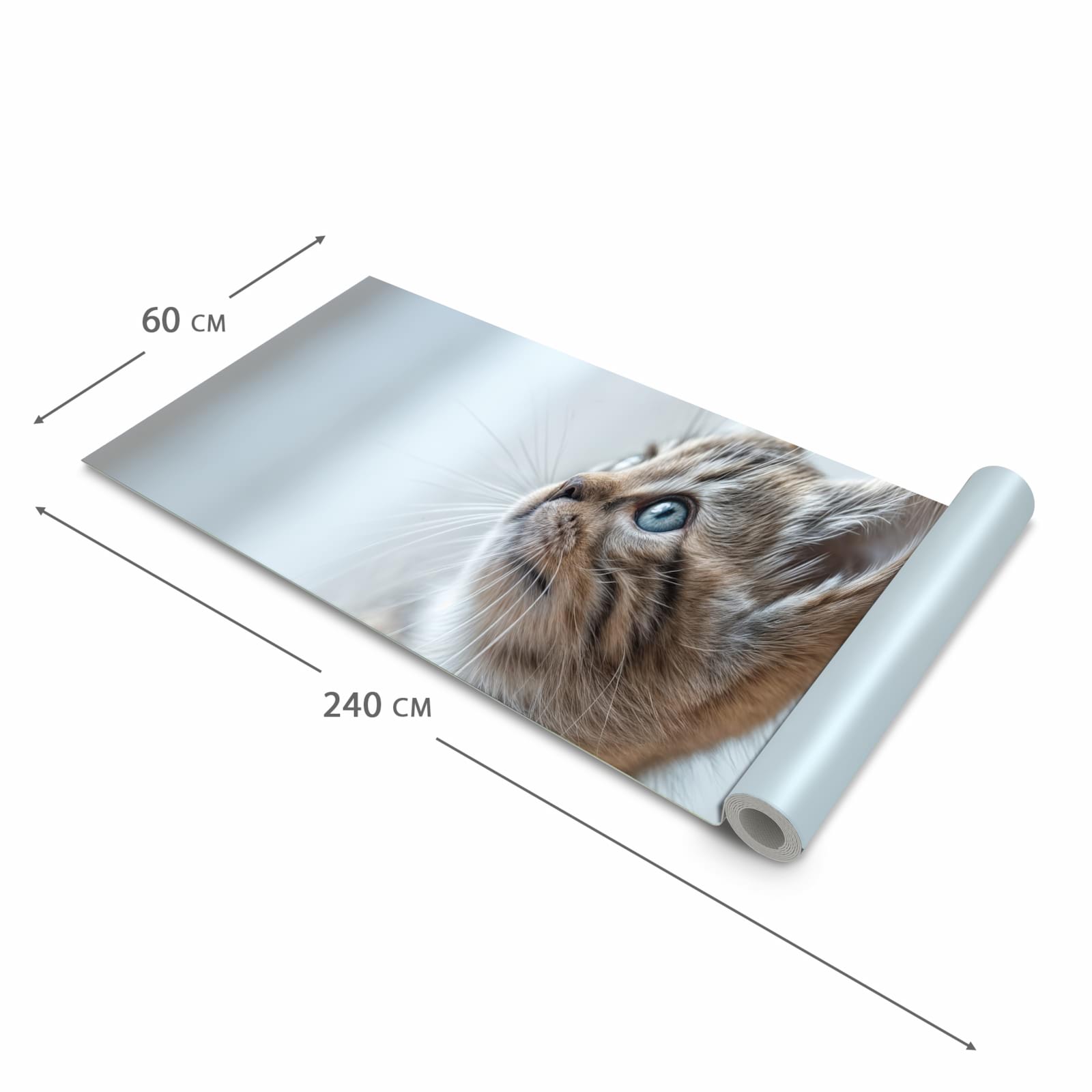 Waschbarer Küchenteppich mit Motiv Kätzchen22 in der Grösse 90x240 cm für Ordnung