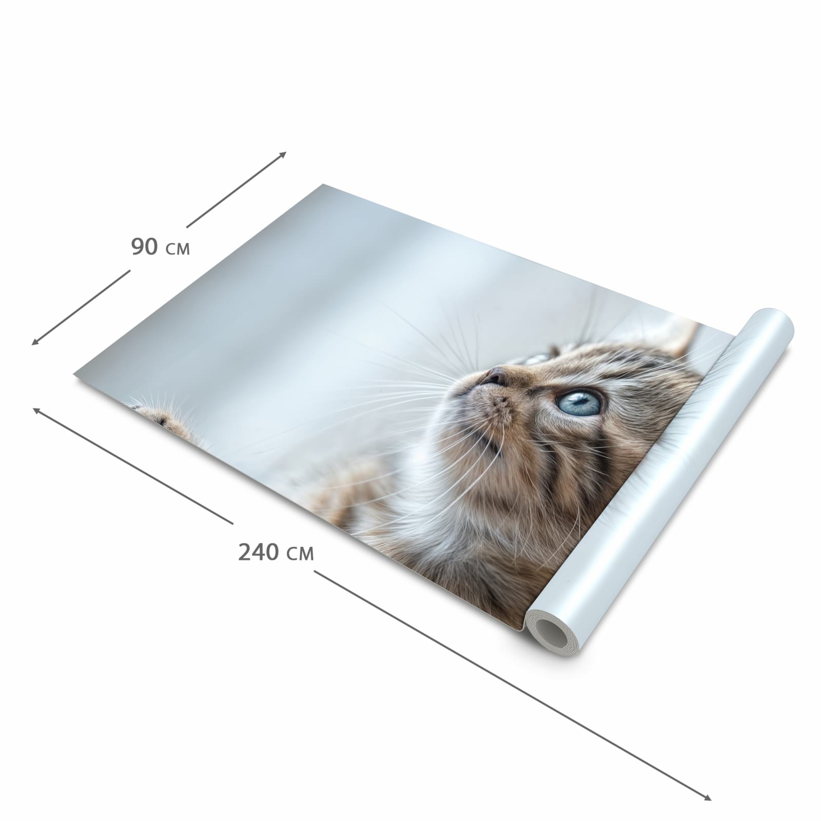 Rutschfester Küchenläufer mit Motiv Kätzchen22 in der Grösse 90x240 cm für Trittkomfort