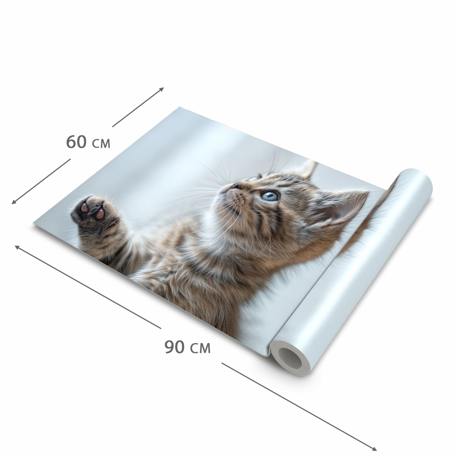 Formstabiler waschbarer Küchenteppich mit Motiv Kätzchen22 in der Grösse 90x240 cm