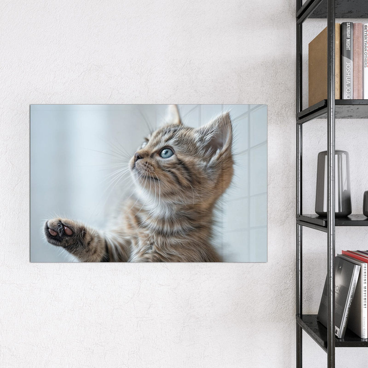 Magnettafel - Getigertes Kätzchen – Getigerte Katze mit blaugrauen Augen