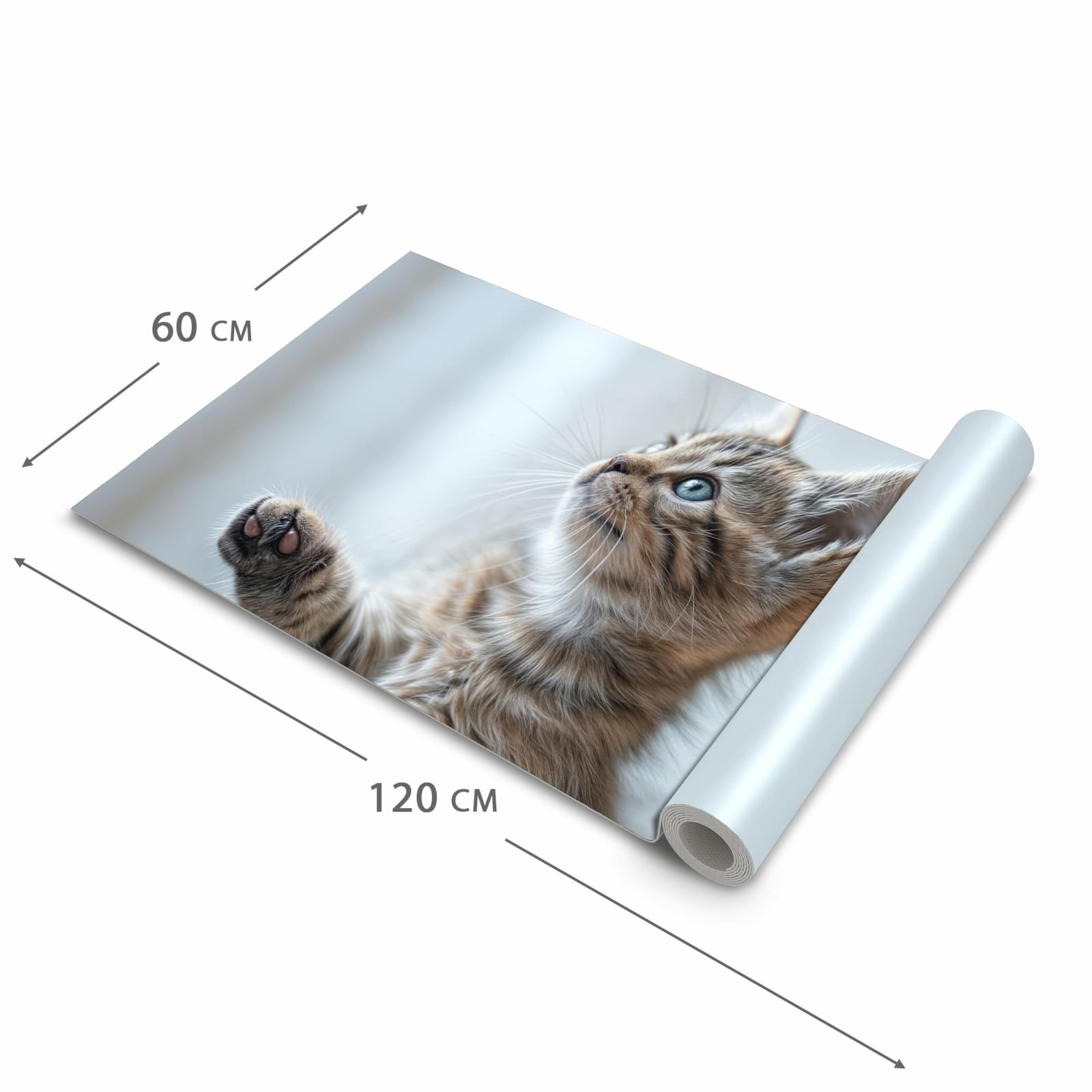 Rutschfester Küchenteppich mit Motiv Kätzchen22 in der Größe 90x240 cm