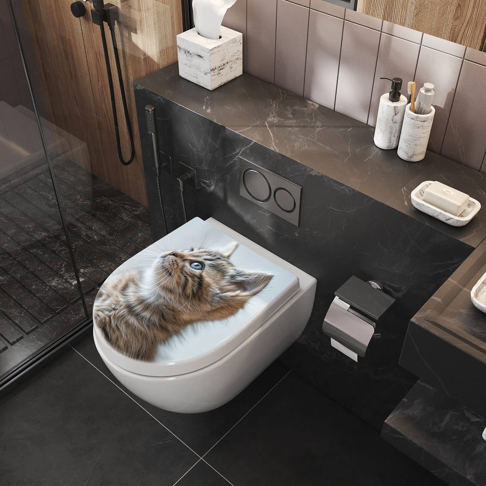 WC-Sitz mit Absenkautomatik Kätzchen22