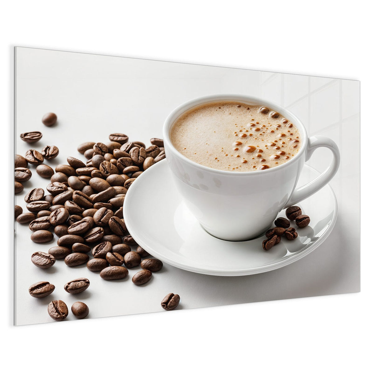 4 mm Glas statt lackiertem Blech – Magnettafel - Kaffee mit Milchschaum