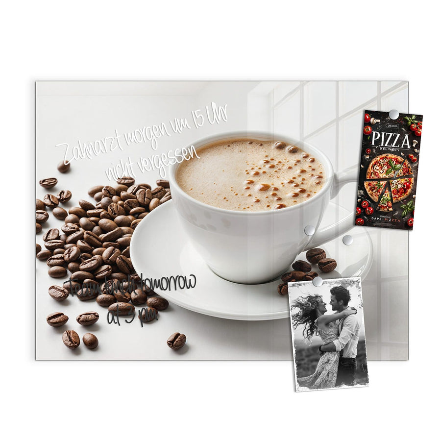 Maße Magnettafel - Kaffee mit Milchschaum