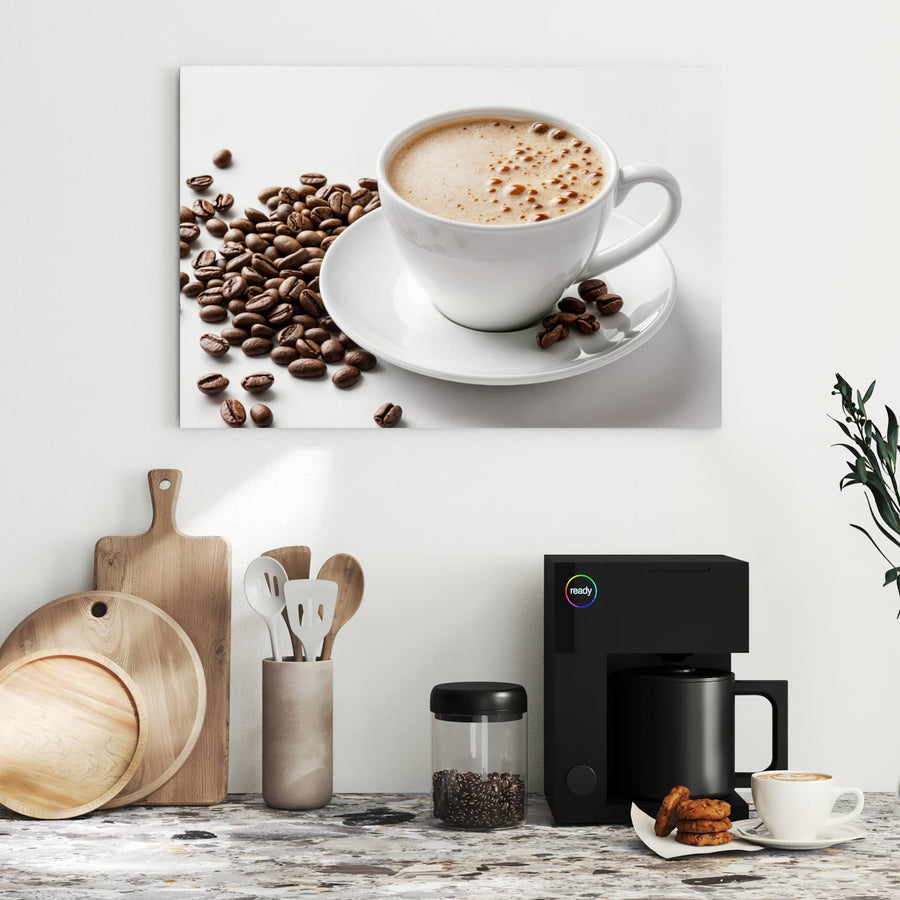 Maße Metall Magnettafel - Kaffee mit Milchschaum