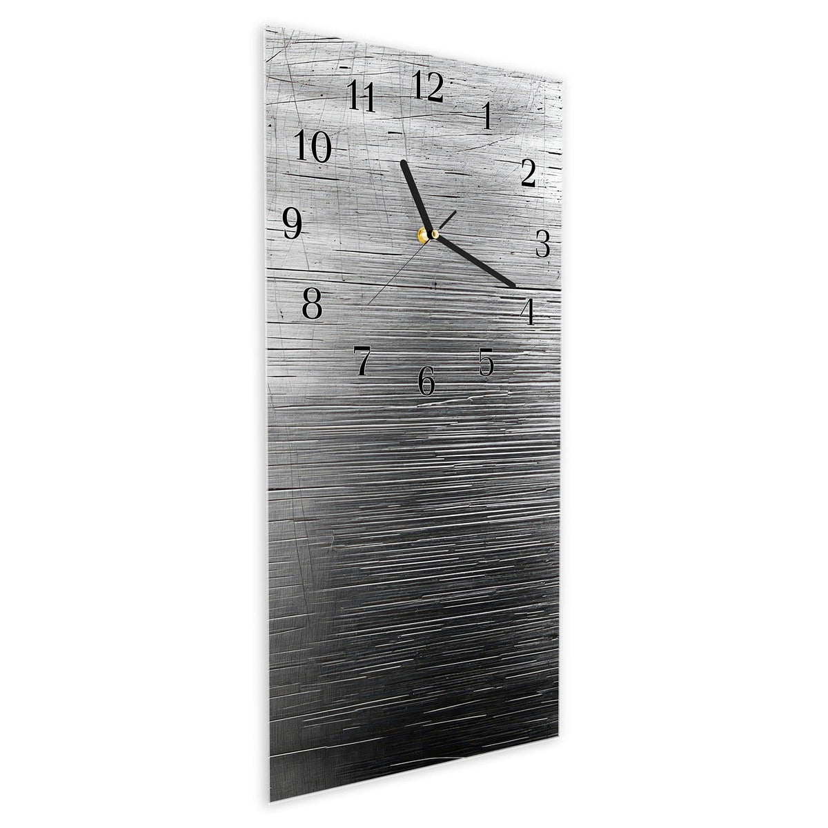 Vormontiert – mit Schwebeeffekt – Wanduhr Strukturierte Oberfläche aus Glas – Hochformat 30 × 60 cm