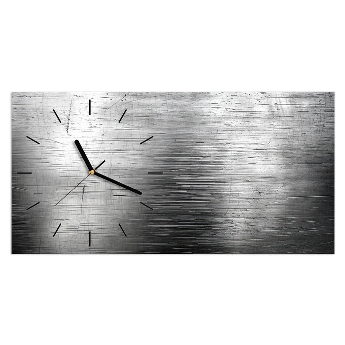 Wanduhr Strukturierte Oberfläche aus Glas – Querformat 60 × 30 cm mit Ziffernblatt Linie