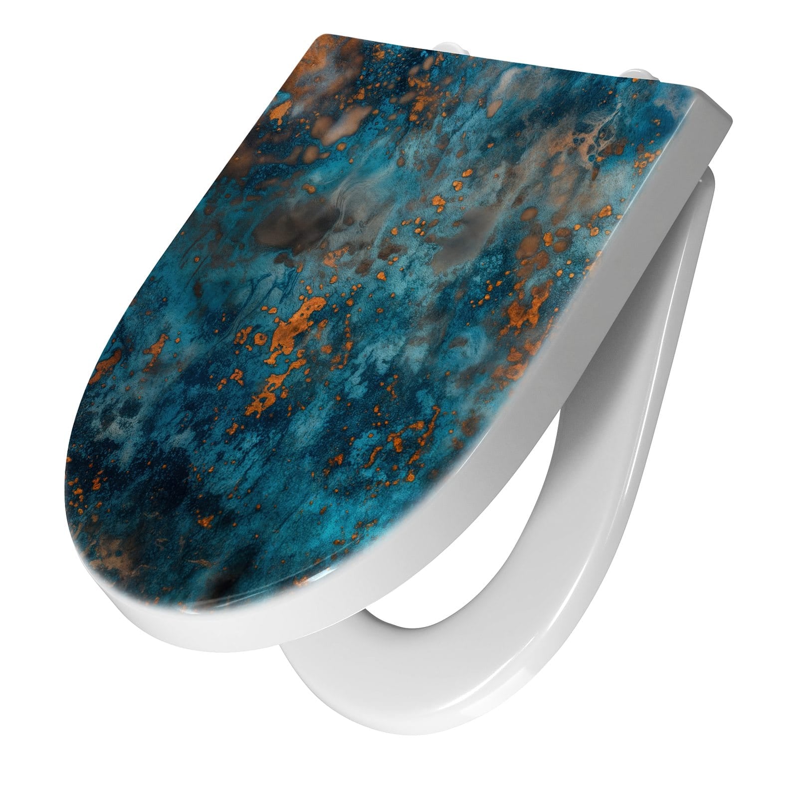 WC-Sitz mit Absenkautomatik Blaue Maserung