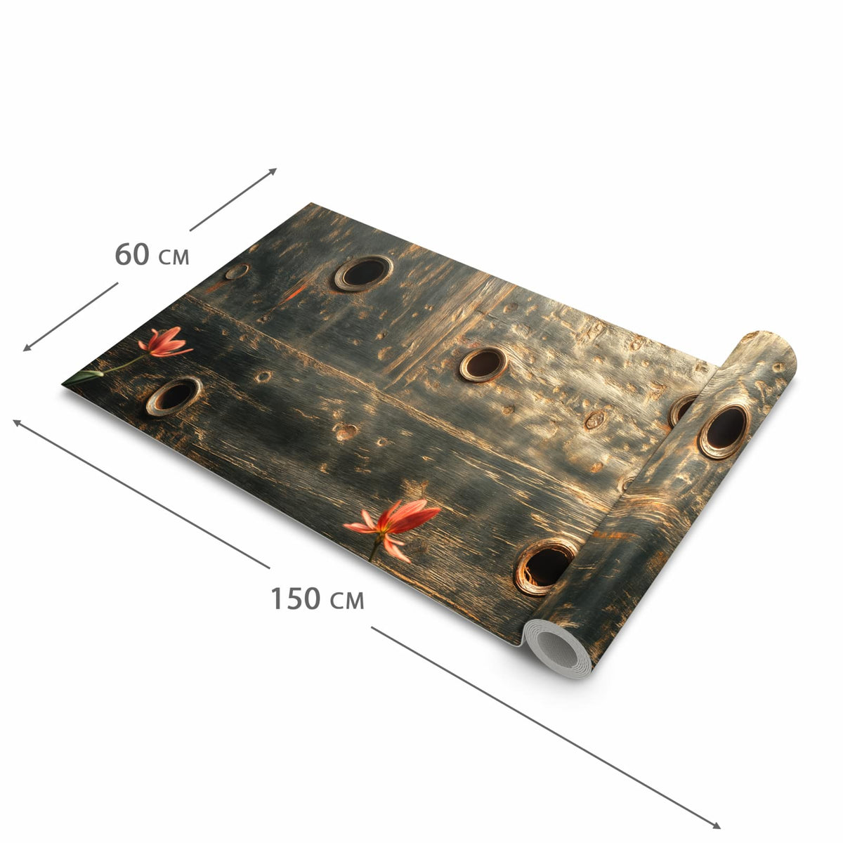 Komfortabler rutschfester Teppich mit Motiv Metallplatte Vintage in der Grösse 80x300 cm