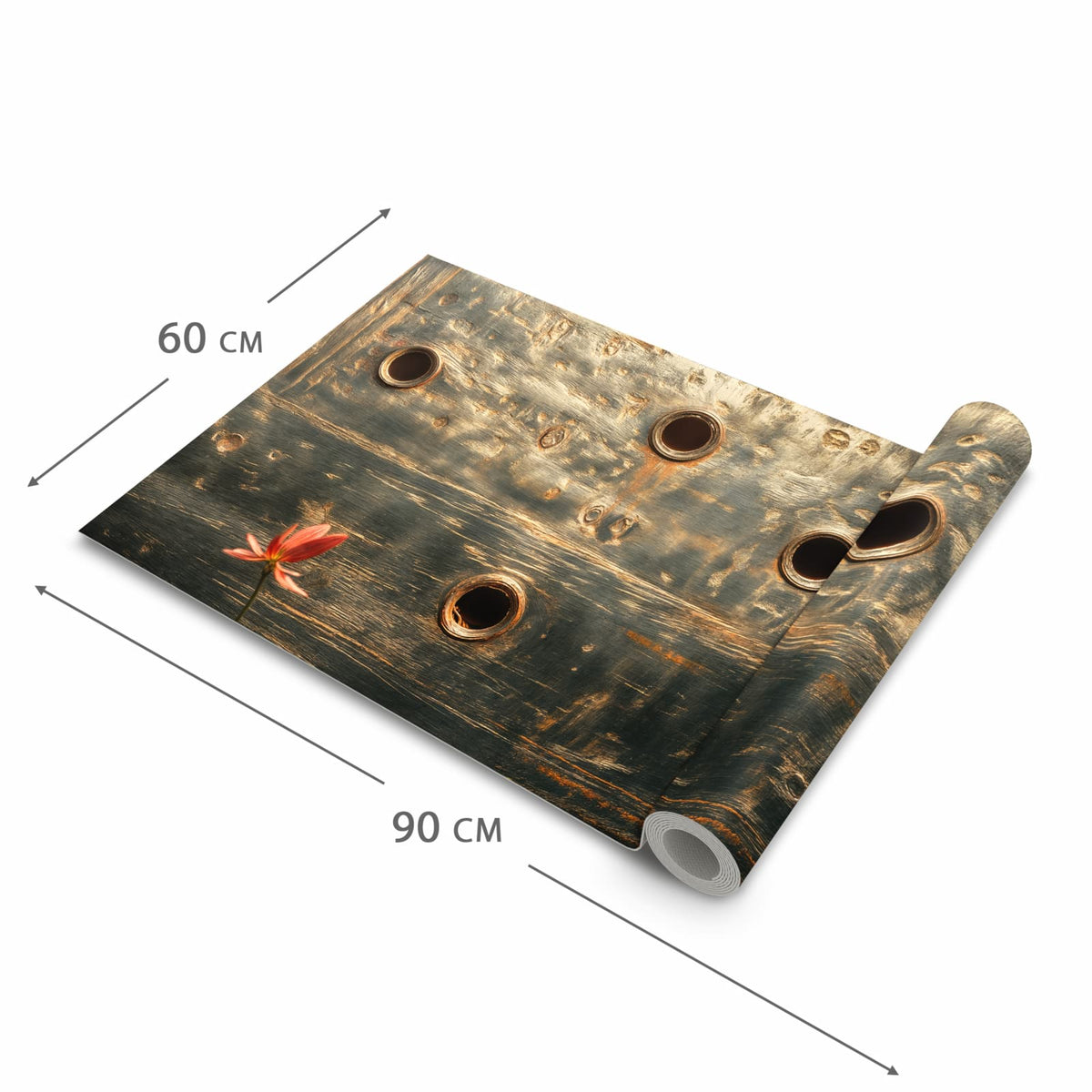 Strapazierfähiger Bodenläufer mit Motiv Metallplatte Vintage in der Grösse 80x300 cm