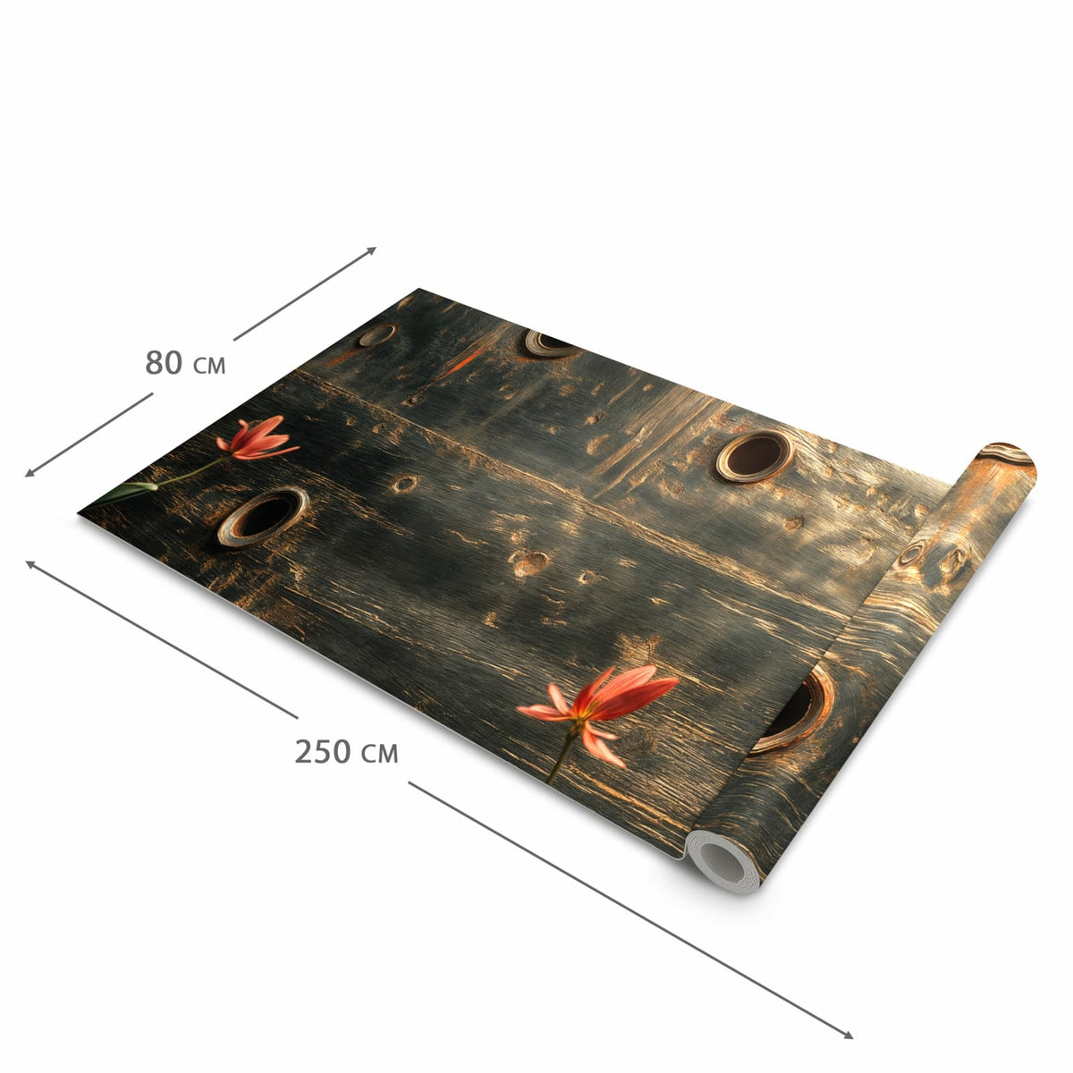 Langlebiger Küchenteppich mit Motiv Metallplatte Vintage in der Grösse 80x300 cm
