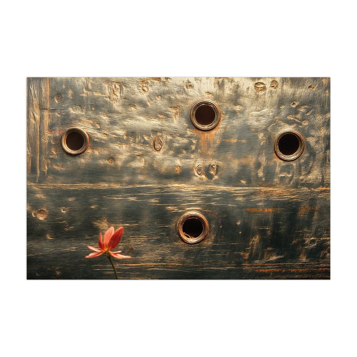 Küchenrückwand aus Glas Rote Blüten am Metall im Hochformat, Motiv bildfüllend von vorn