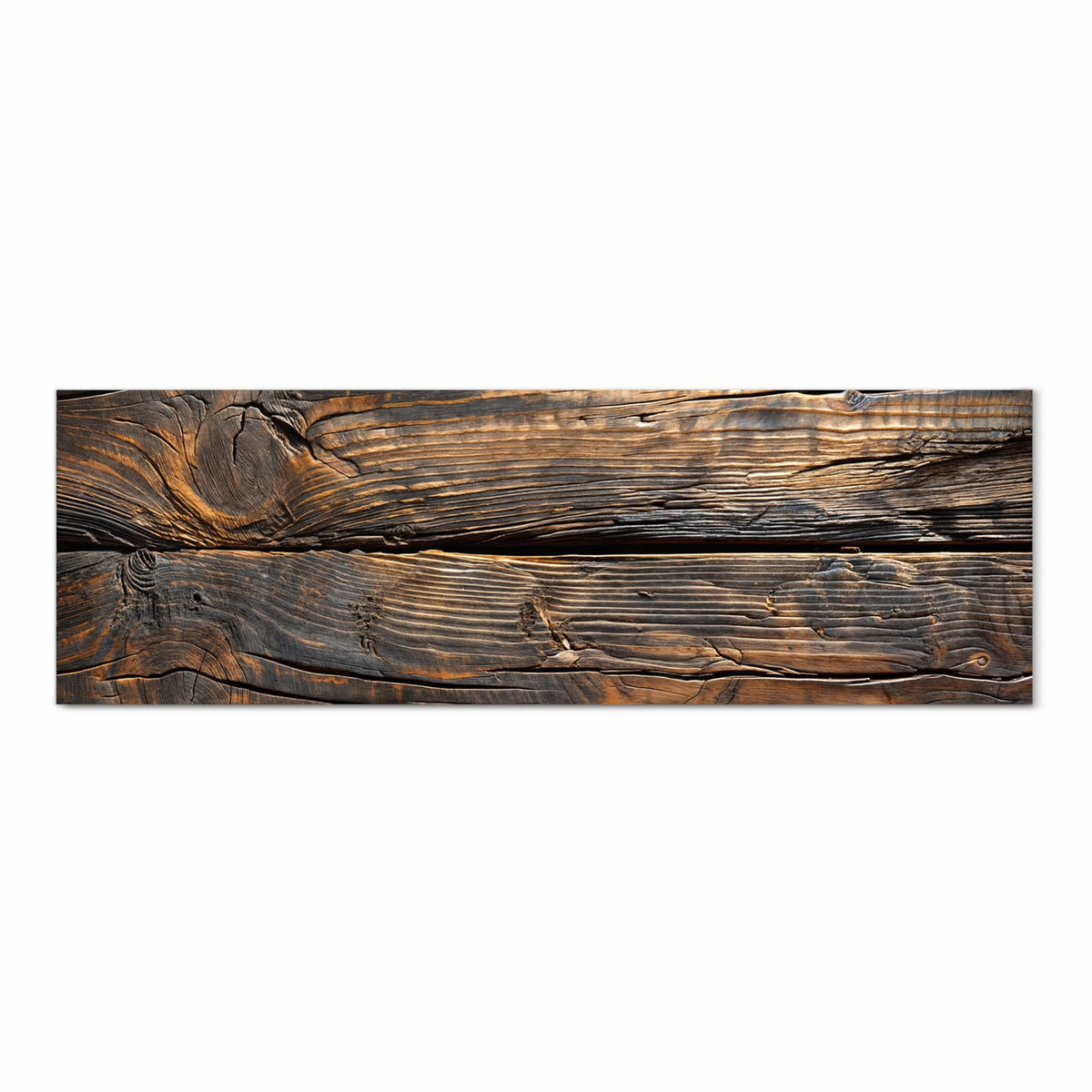 Geruchsneutraler Küchenteppich mit Motiv Holztextur Altholz in Frontansicht