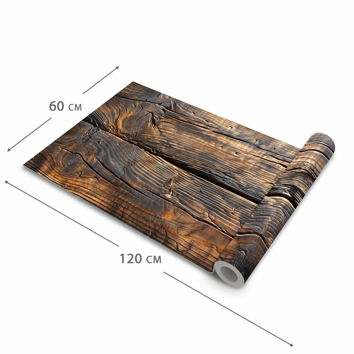 Formstabiler Küchenläufer mit Motiv Holztextur Altholz in der Grösse 80x280 cm
