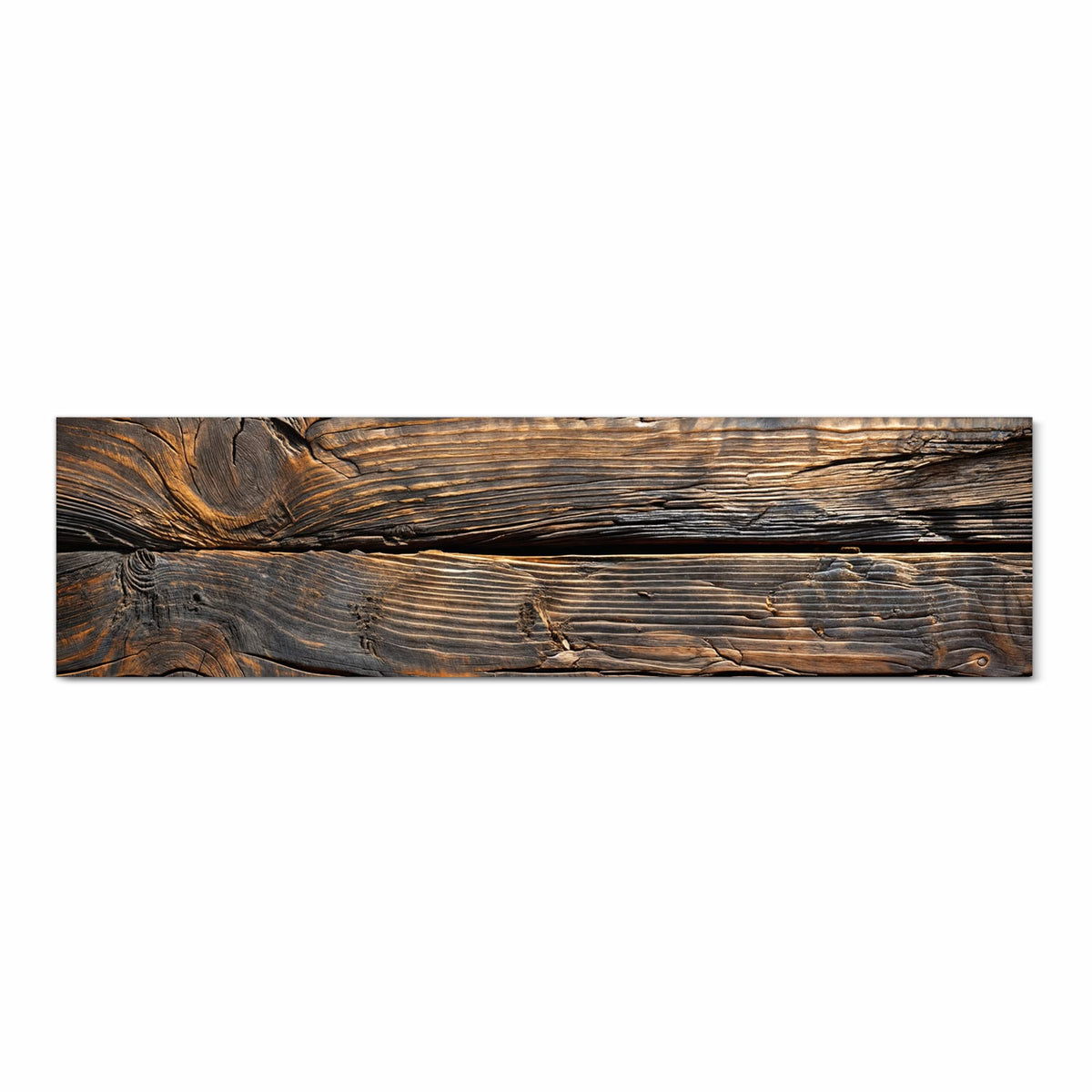 Flacher waschbarer Küchenteppich mit Motiv Holztextur Altholz in Frontansicht