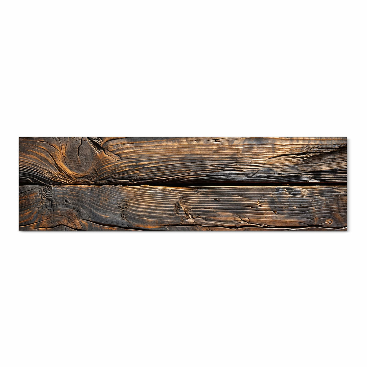 Langlebiger Küchenvorleger mit Motiv Holztextur Altholz in Frontansicht