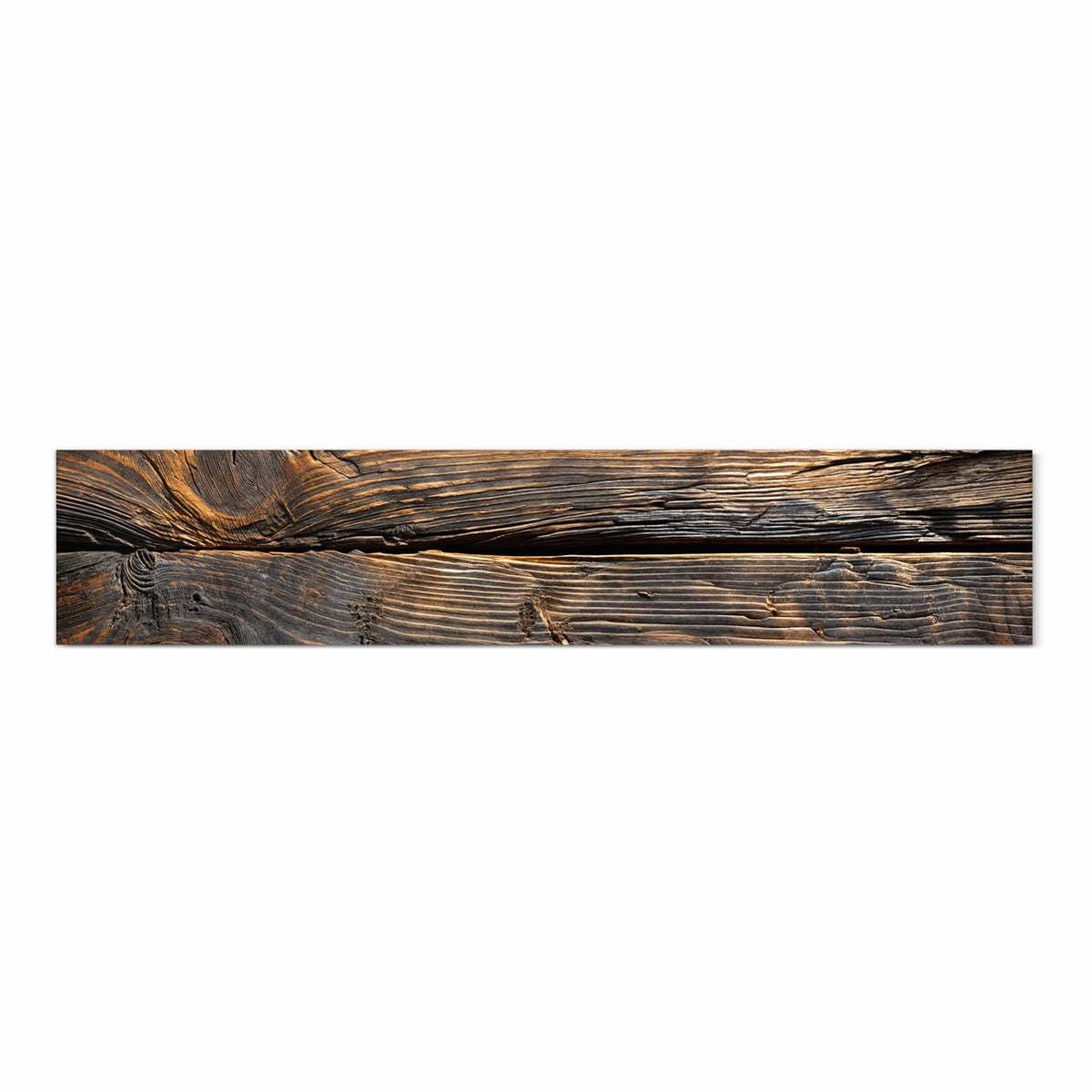 Fleckenresistenter Küchenläufer mit Motiv Holztextur Altholz in Frontansicht
