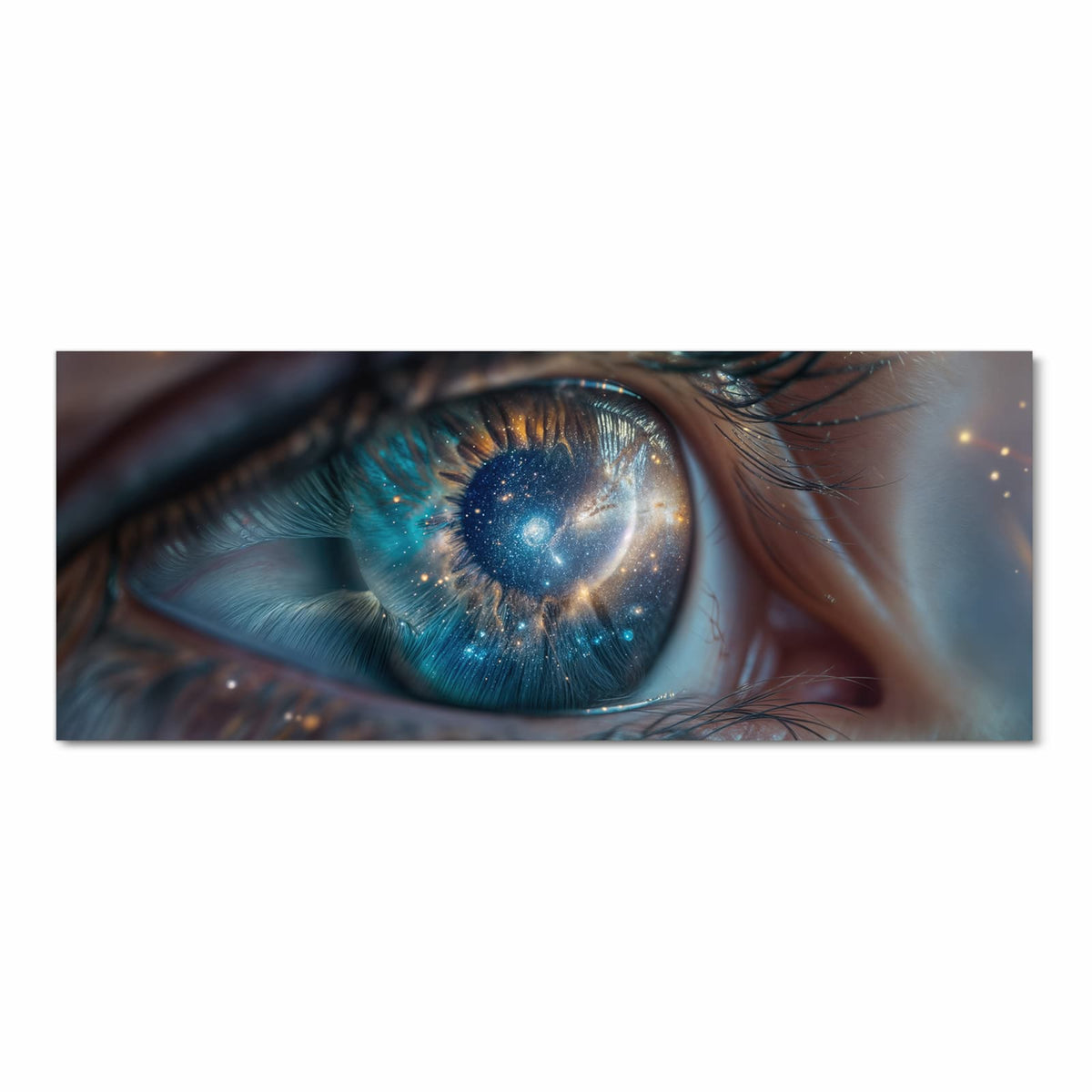 Langlebiger Küchenläufer mit Motiv Galaxie im Auge in Frontansicht für moderne Küchen