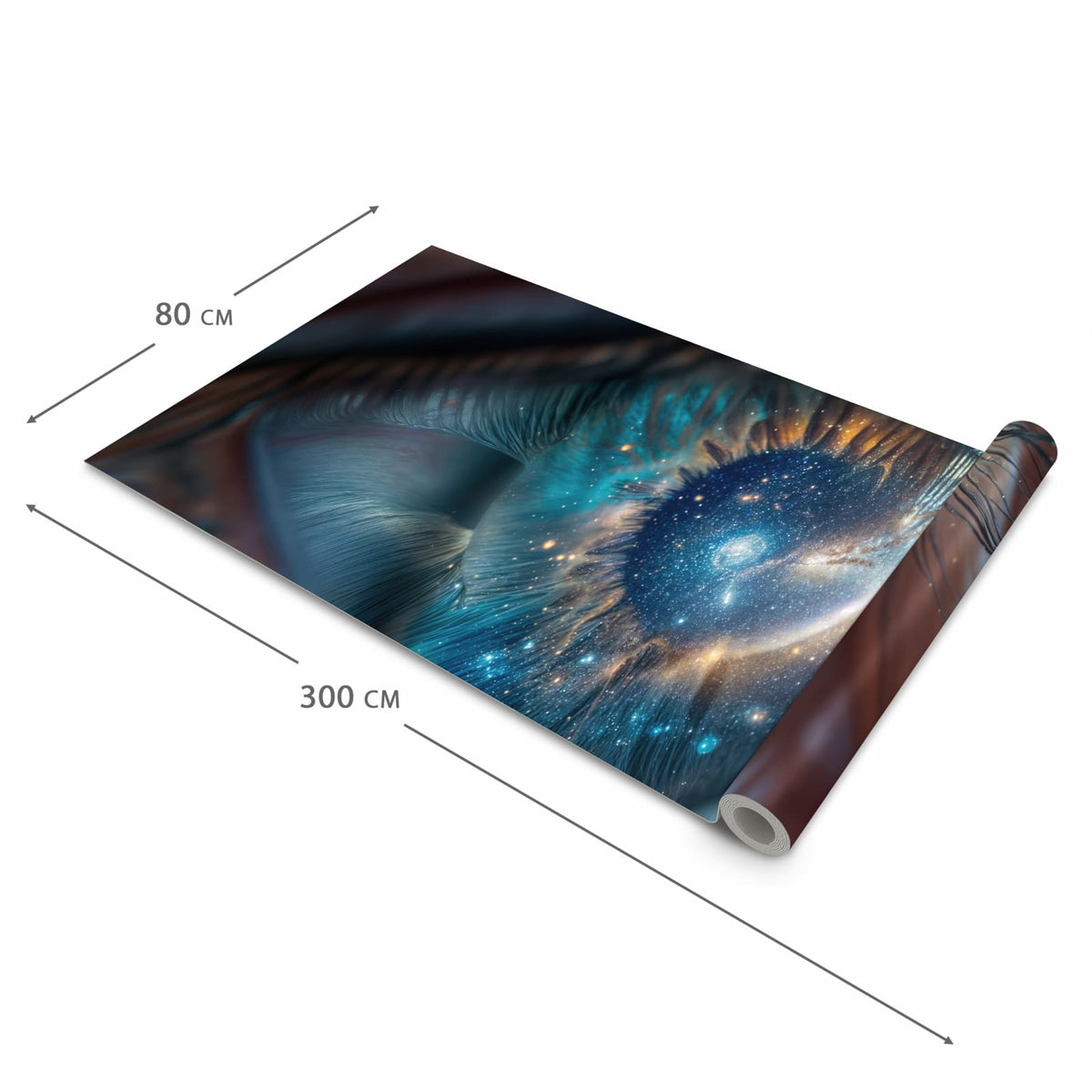Küchenläufer mit Motiv Galaxie im Auge in der Grösse 80x280 cm für Ordnung & Übersicht