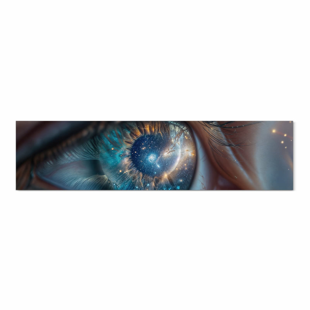 Feuchtigkeitsresistenter Küchenläufer mit Motiv Galaxie im Auge in Frontansicht zum Waschen