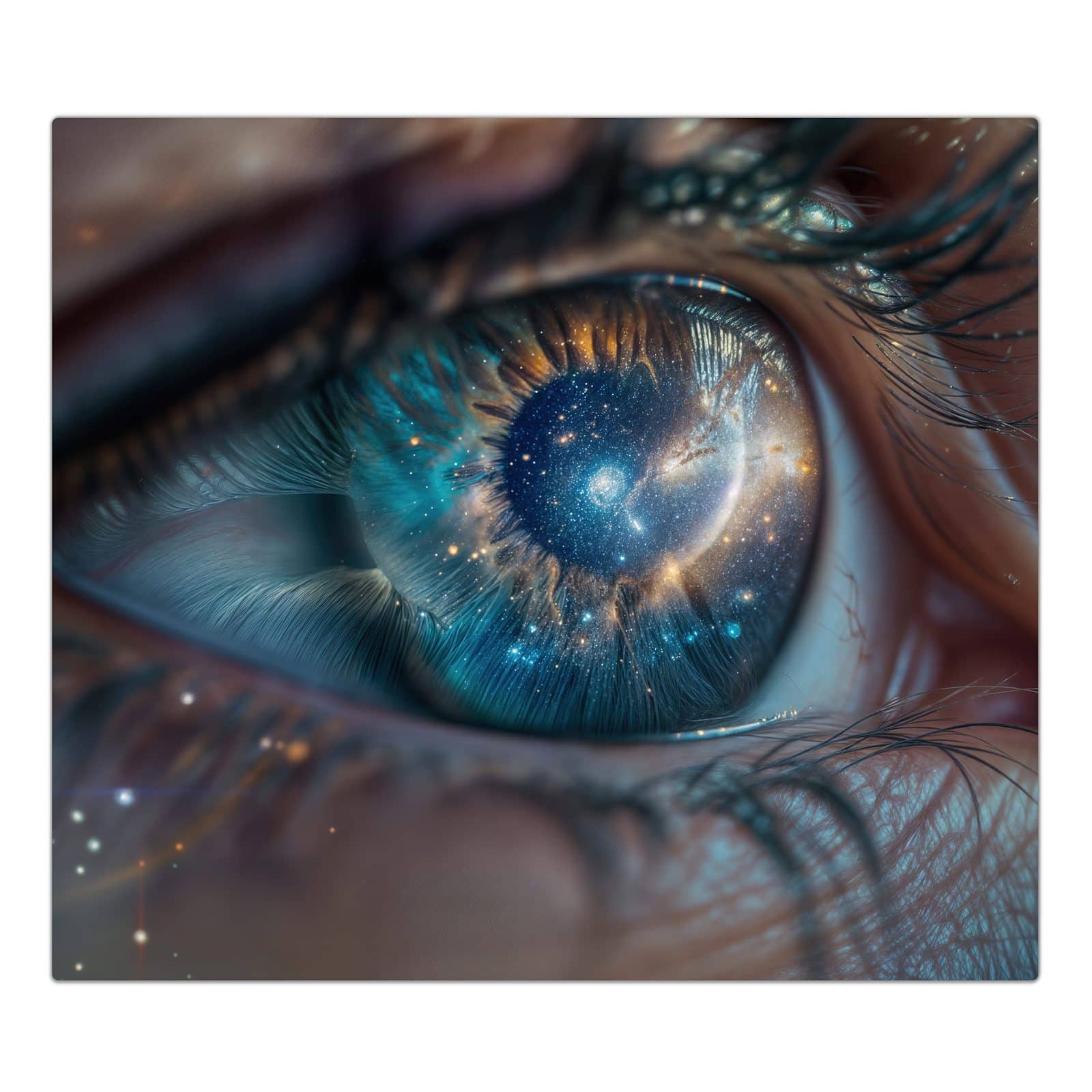 1-teilige Herdabdeckung mit Galaxie im Auge-Motiv in der Frontansicht #grösse_1-Teilig (60x52cm)