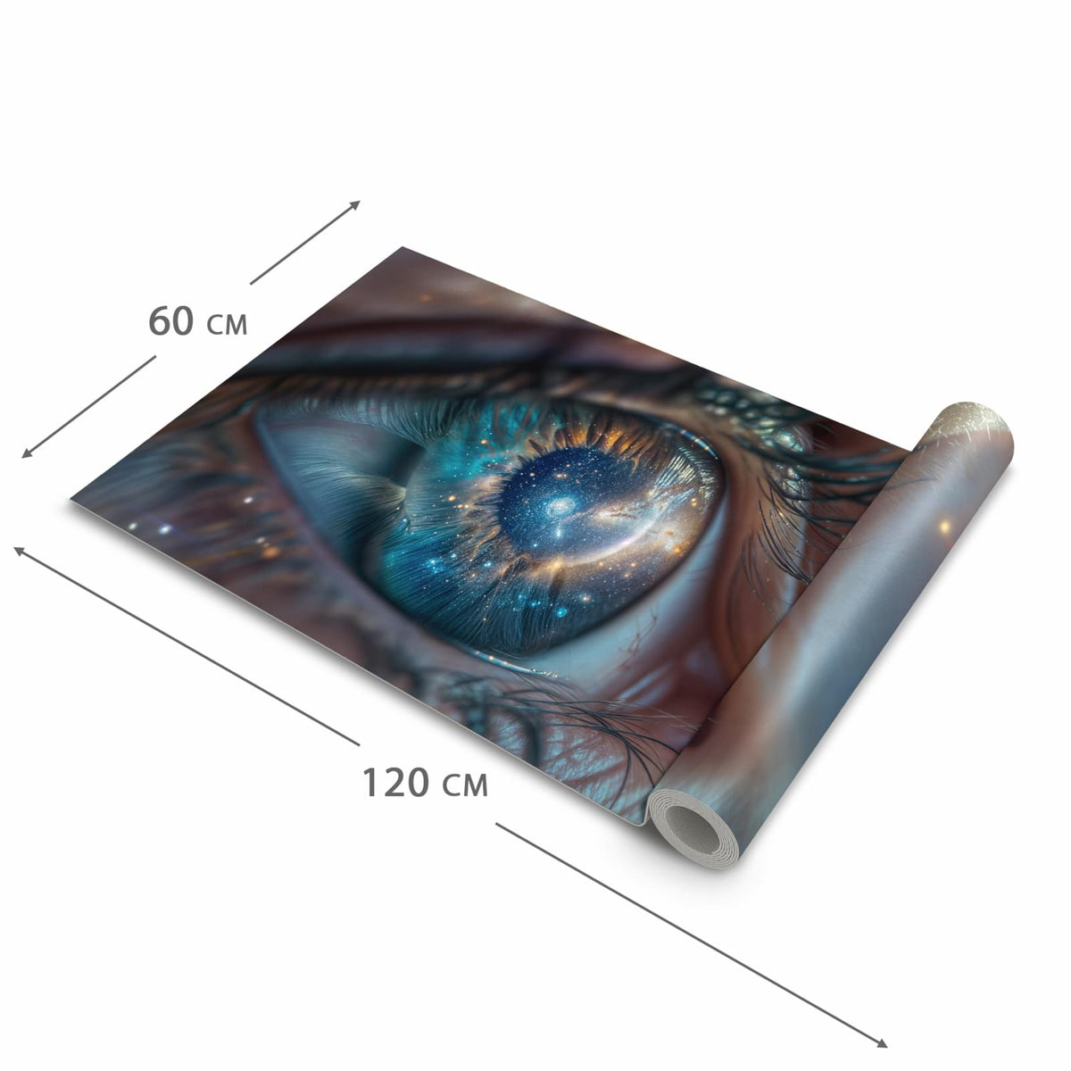 Waschbarer rutschfester Küchenläufer mit Motiv Galaxie im Auge in der Grösse 80x280 cm