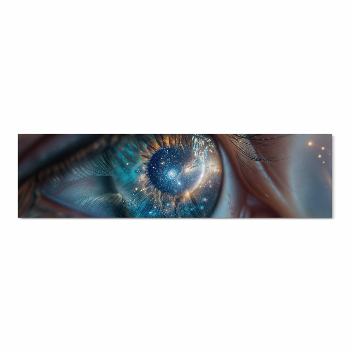 Küchenteppich mit Motiv Galaxie im Auge in Frontansicht für sicheres Aufbewahren
