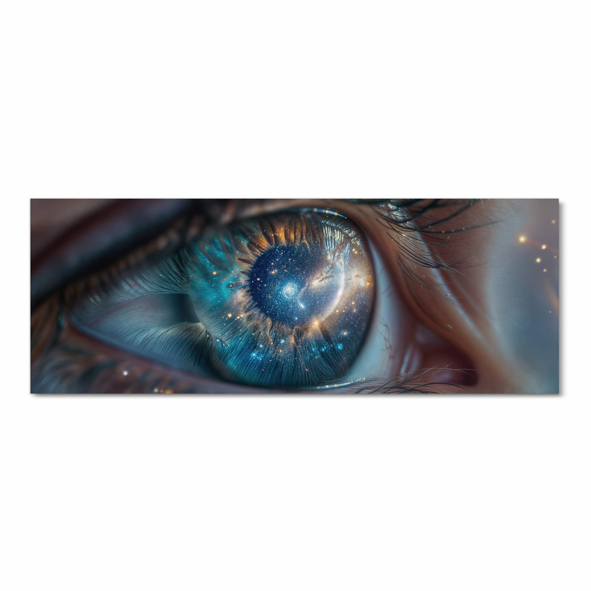 Zeitsparender Küchenteppich mit Motiv Galaxie im Auge in Frontansicht