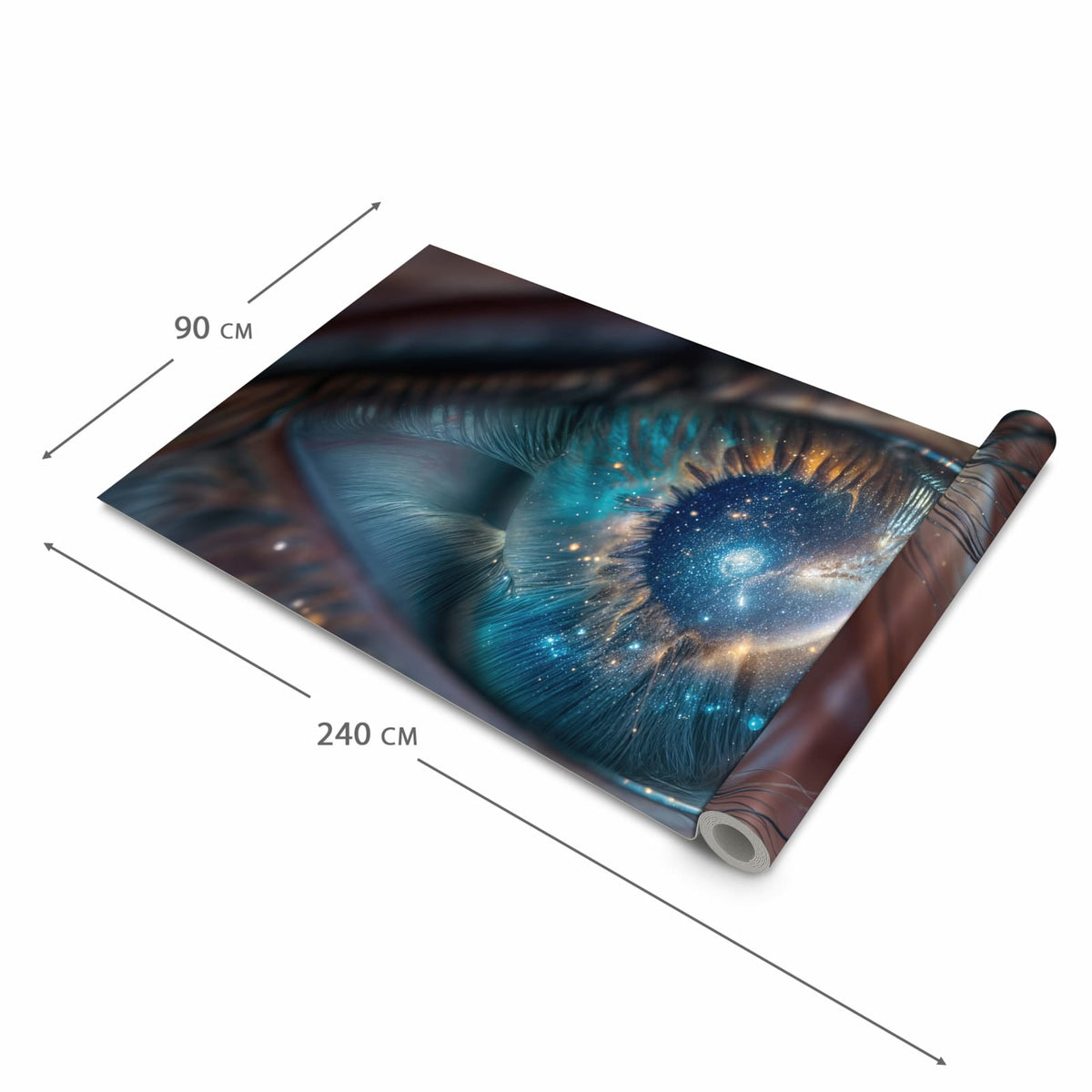 Farbbeständiger Läufer für die Küche mit Motiv Galaxie im Auge in der Grösse 80x280 cm