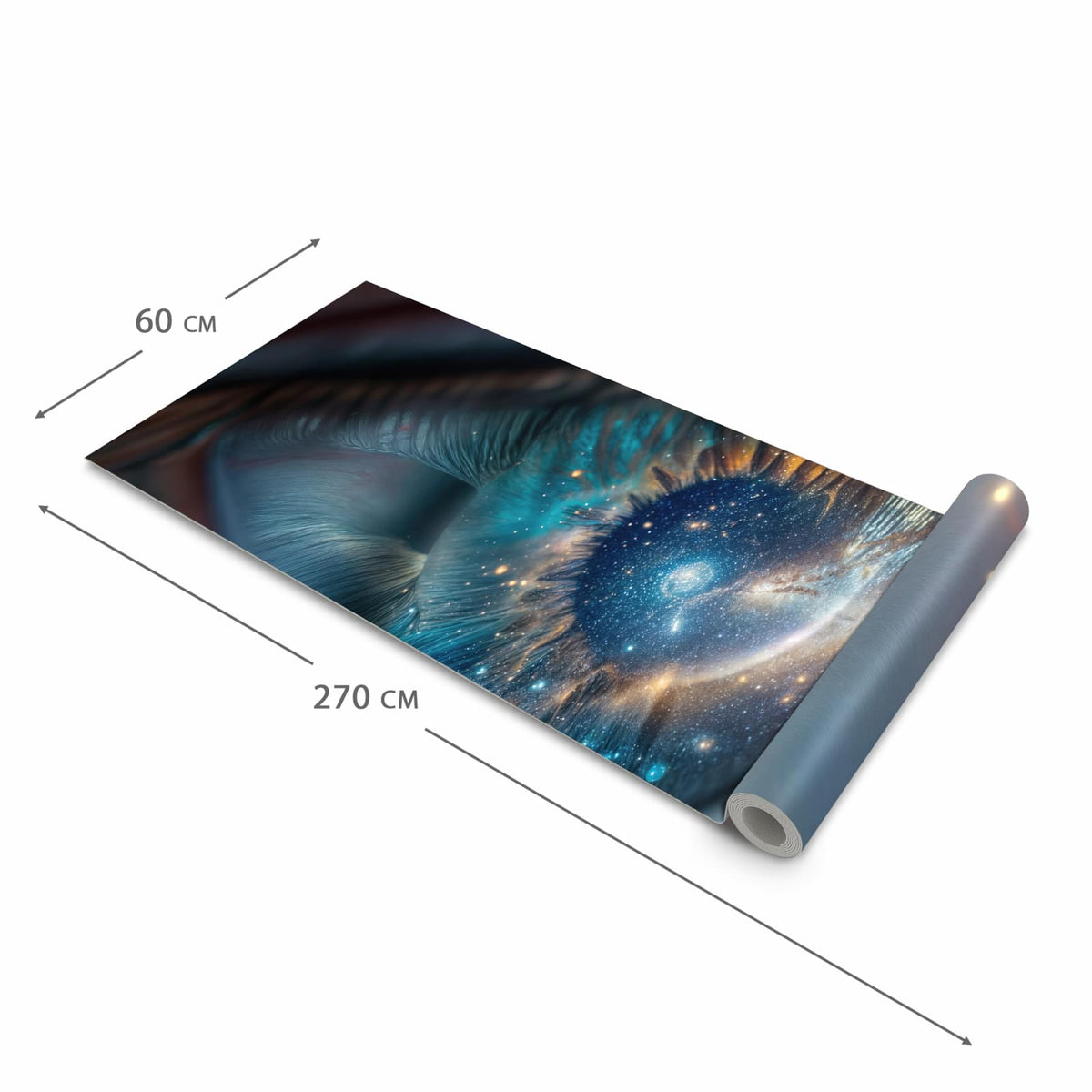 Strapazierfähiger Küchenläufer mit Motiv Galaxie im Auge in der Grösse 80x280 cm