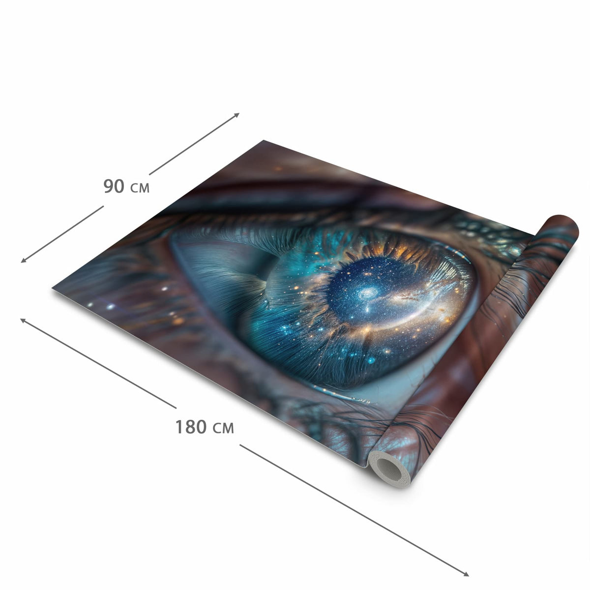 Bodenschonender Küchenteppich mit Motiv Galaxie im Auge in der Grösse 80x280 cm