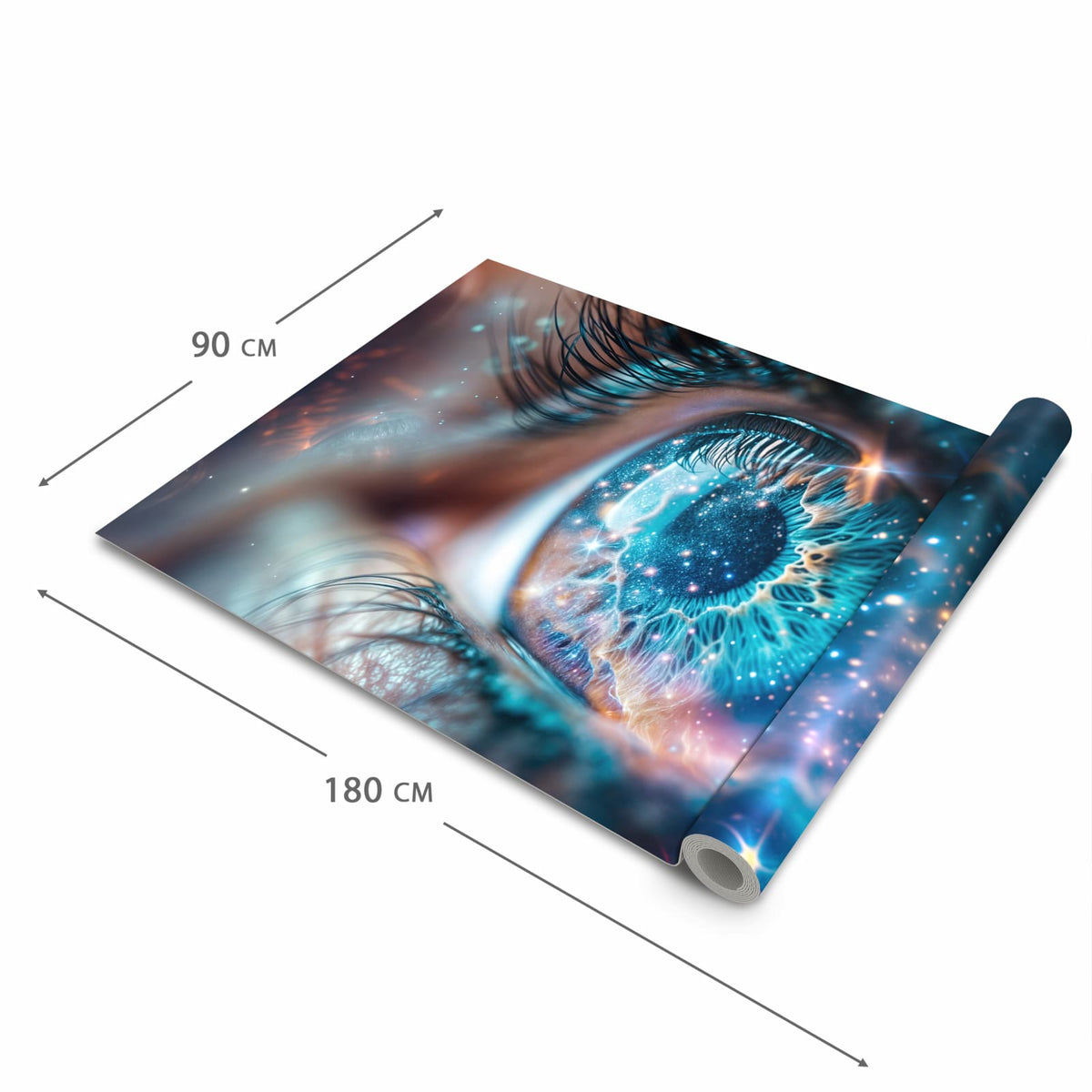 Pflegeleichter moderner Küchenläufer mit Motiv Galaktisches Auge in der Größe 80x280 cm