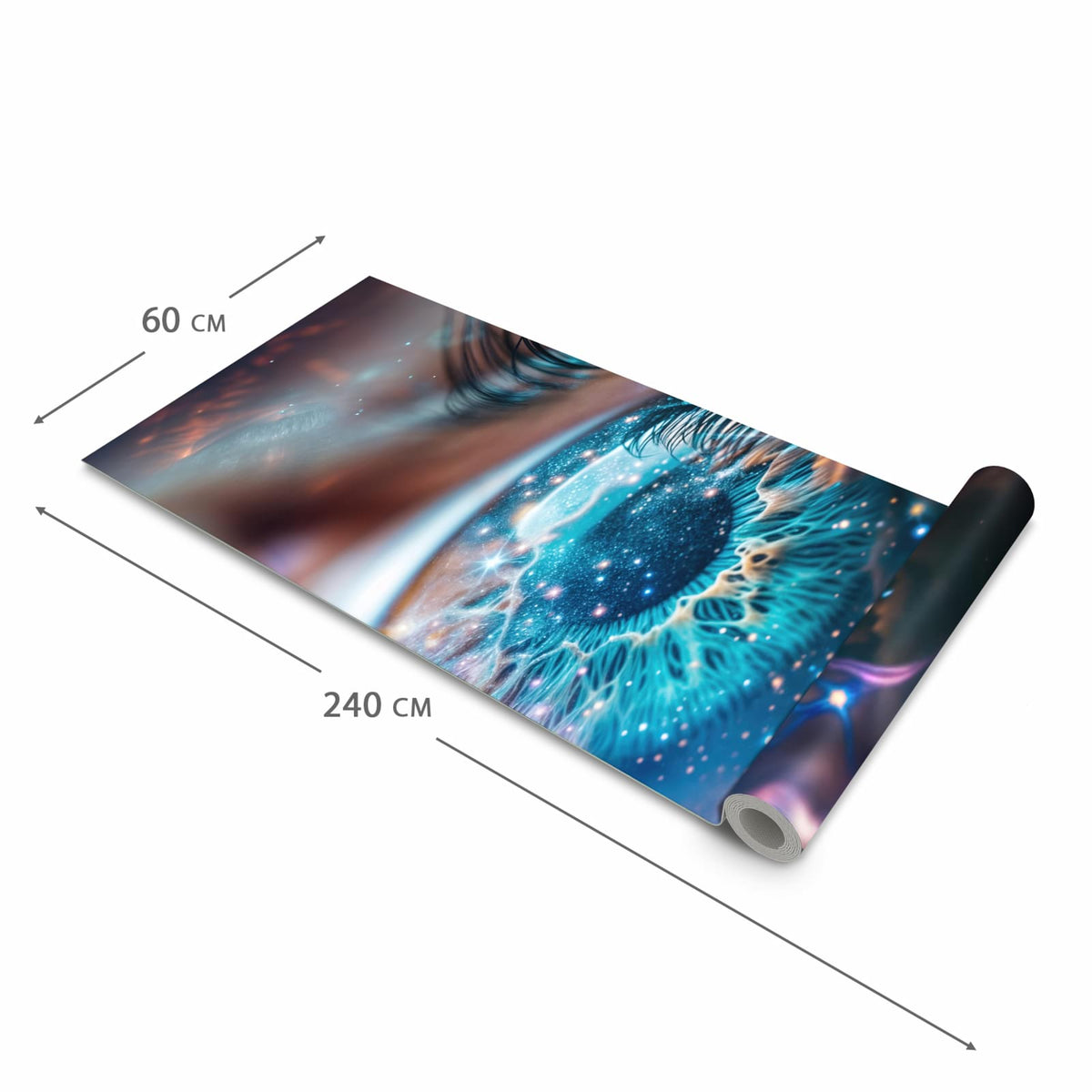 UV-beständiger Küchenläufer mit Motiv Galaktisches Auge in der Grösse 80x280 cm