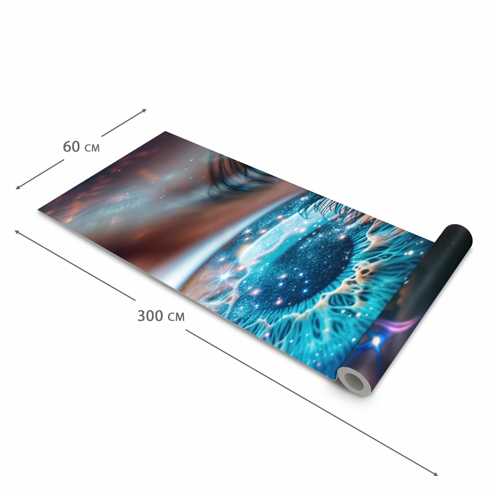 Wasserabweisender Küchenläufer mit Motiv Galaktisches Auge in der Grösse 80x280 cm